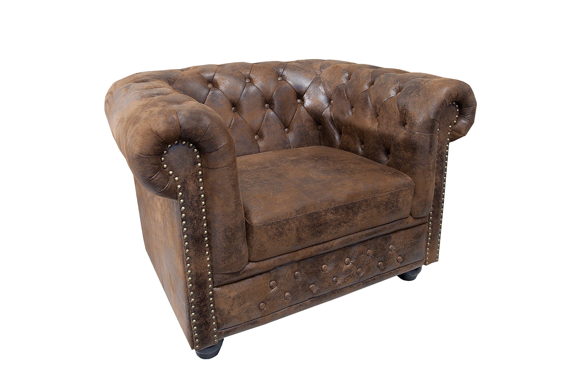 Invicta Fotoliu CHESTERFIELD | Maro | 110x75x85 cm
