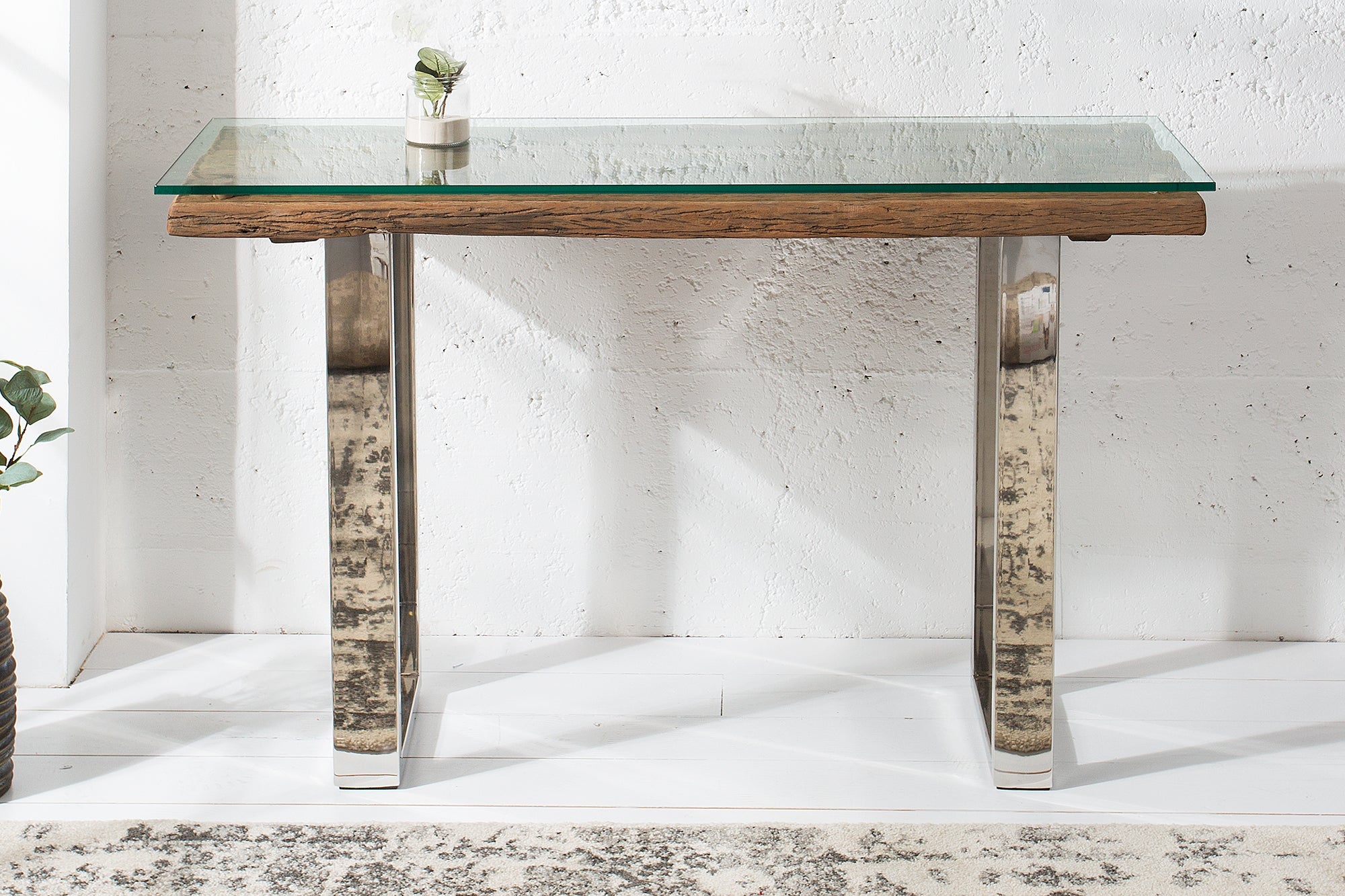 Invicta Consolă EUPHORIA BARRACUDA - 120cm | Sticlă | 120x80x40 cm