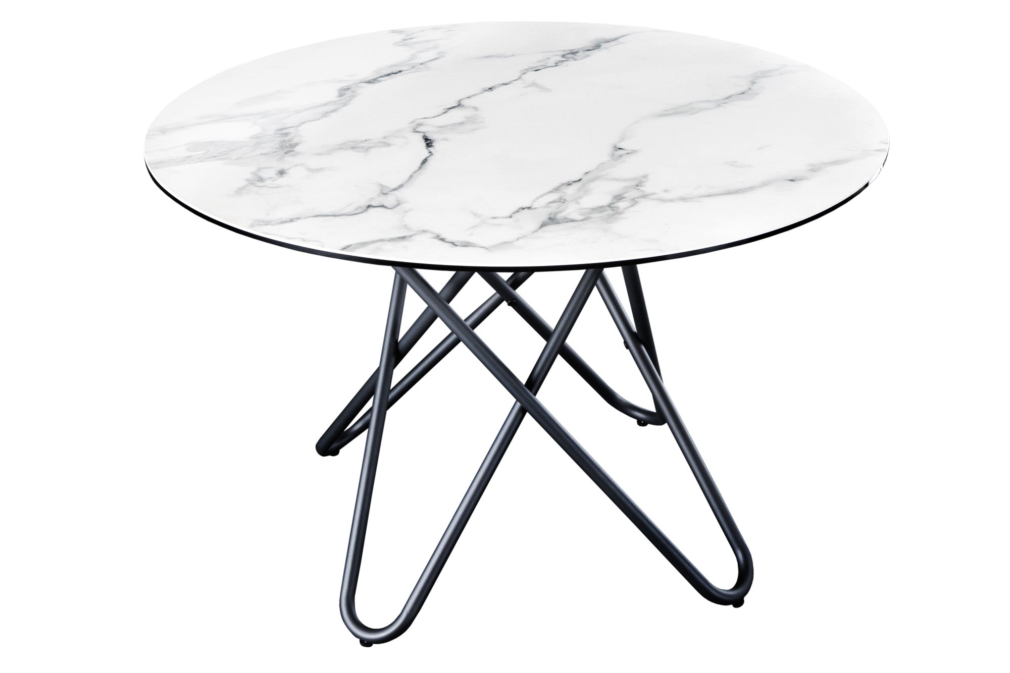 Invicta Masă dining CIRCULAR - 120cm | Marmură, Alb | 120x76x120 cm