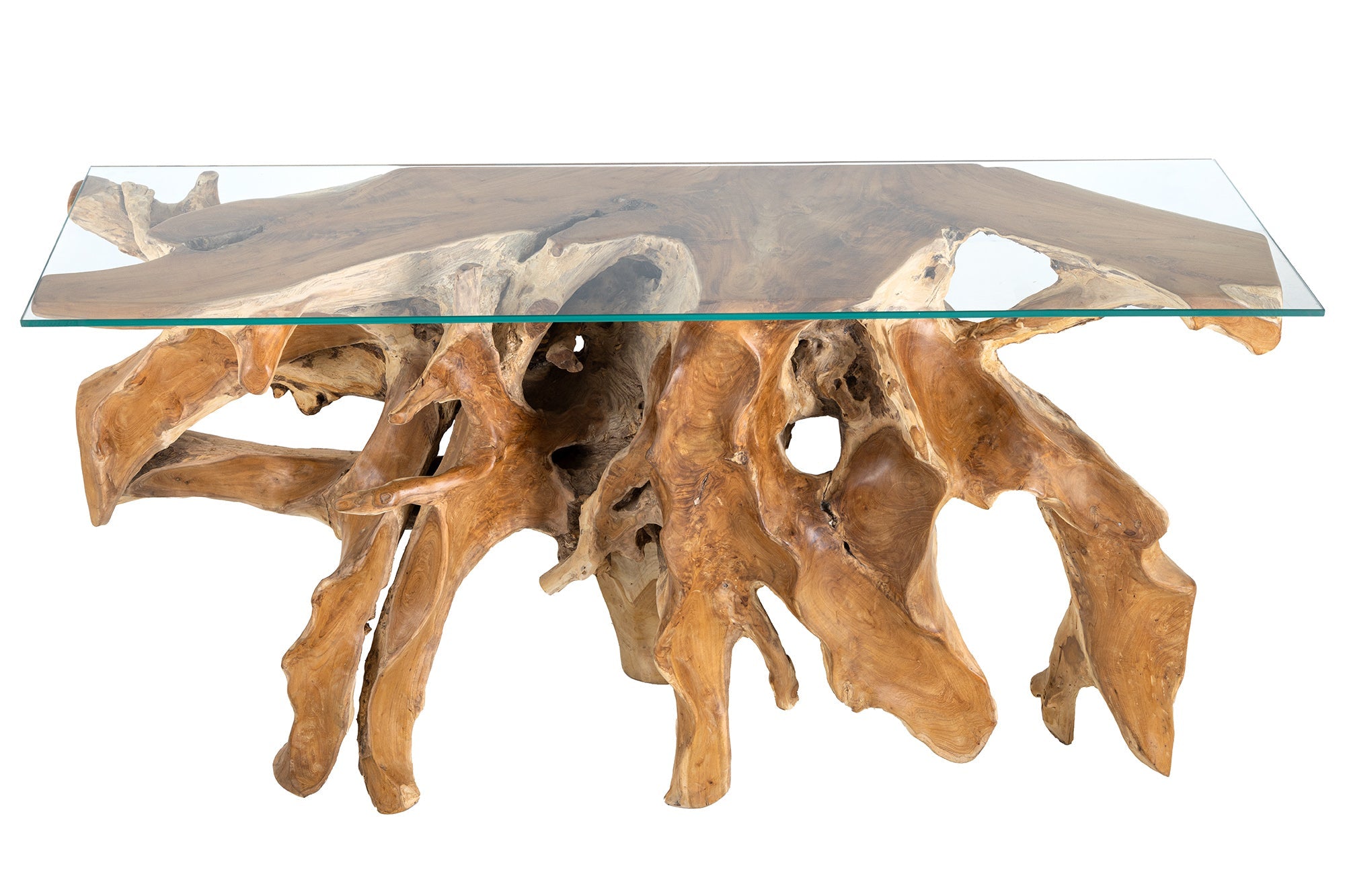 Invicta Consolă ROOT - 150cm | Sticlă | 150x80x40 cm
