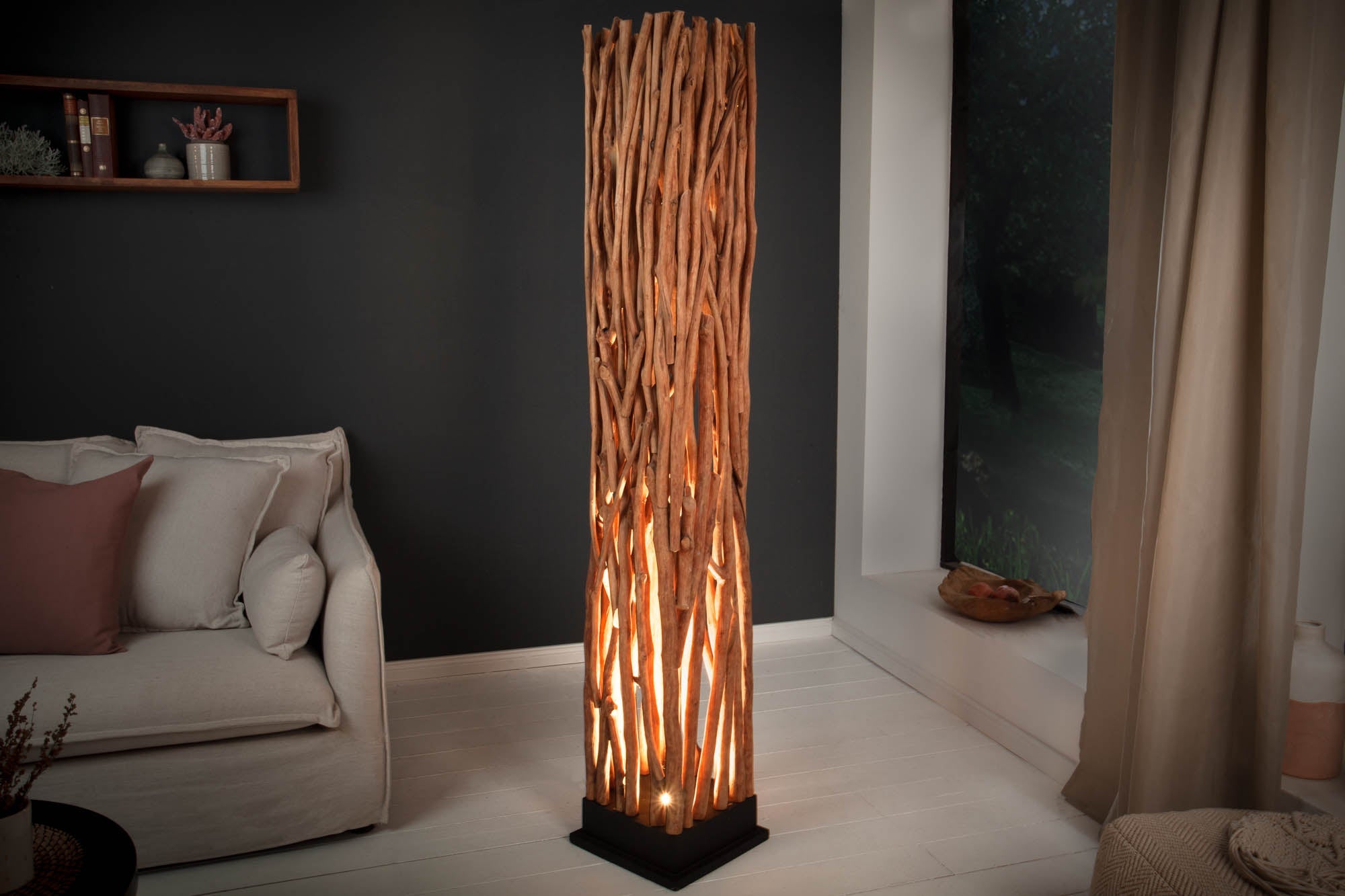 Invicta Lampadar NATURE ART - 175cm | Longan, Natural | 31x173x31 cm