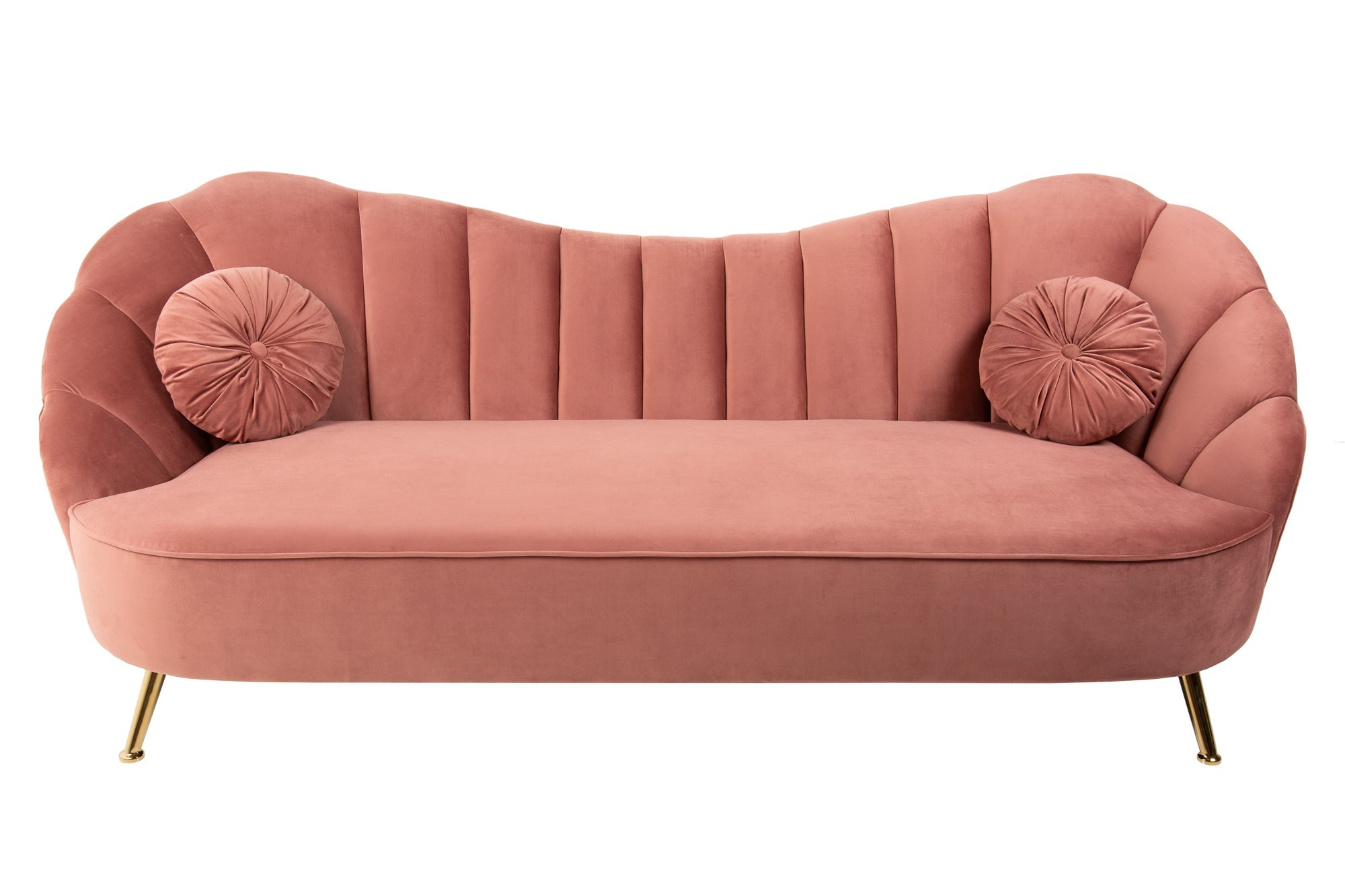 Invicta Canapea ARIELLE - 220cm | Catifea, Roz | 220x92x92 cm