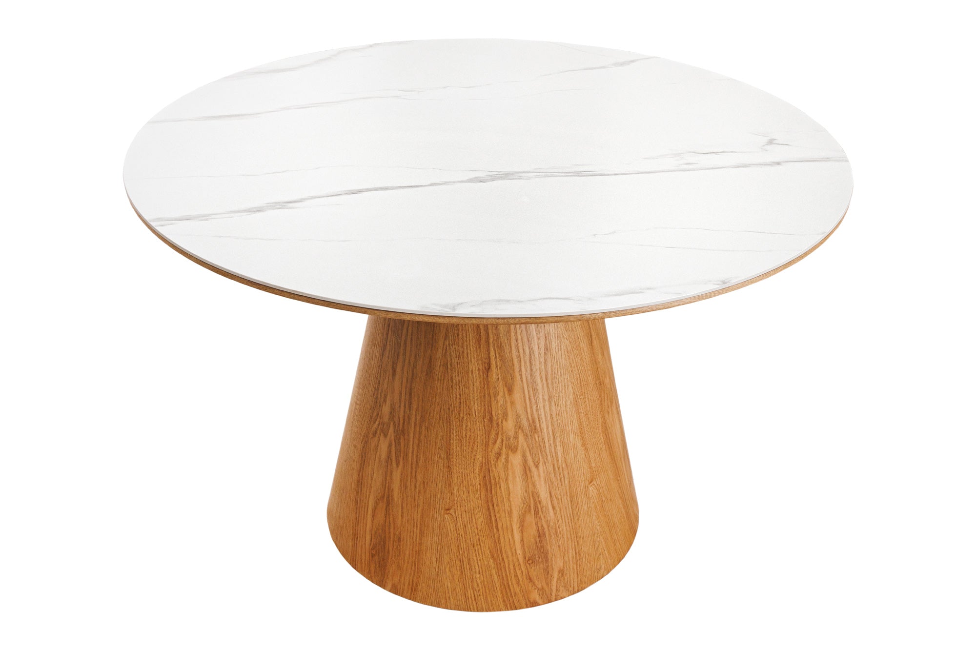 Invicta Masă dining UNIQUE - 120cm | Stejar, Marmură, Alb | 120x75x120 cm