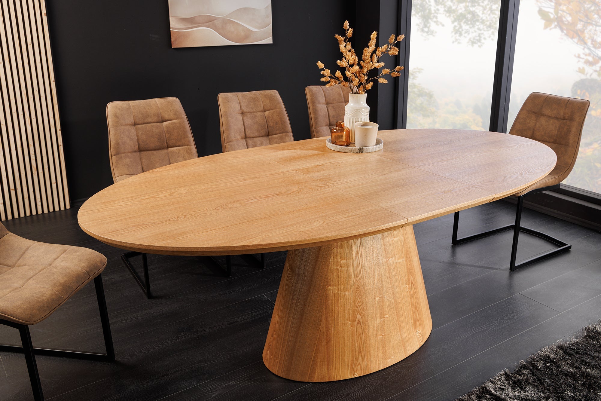 Invicta Masă dining UNIQUE - 200cm | Stejar, Roșu