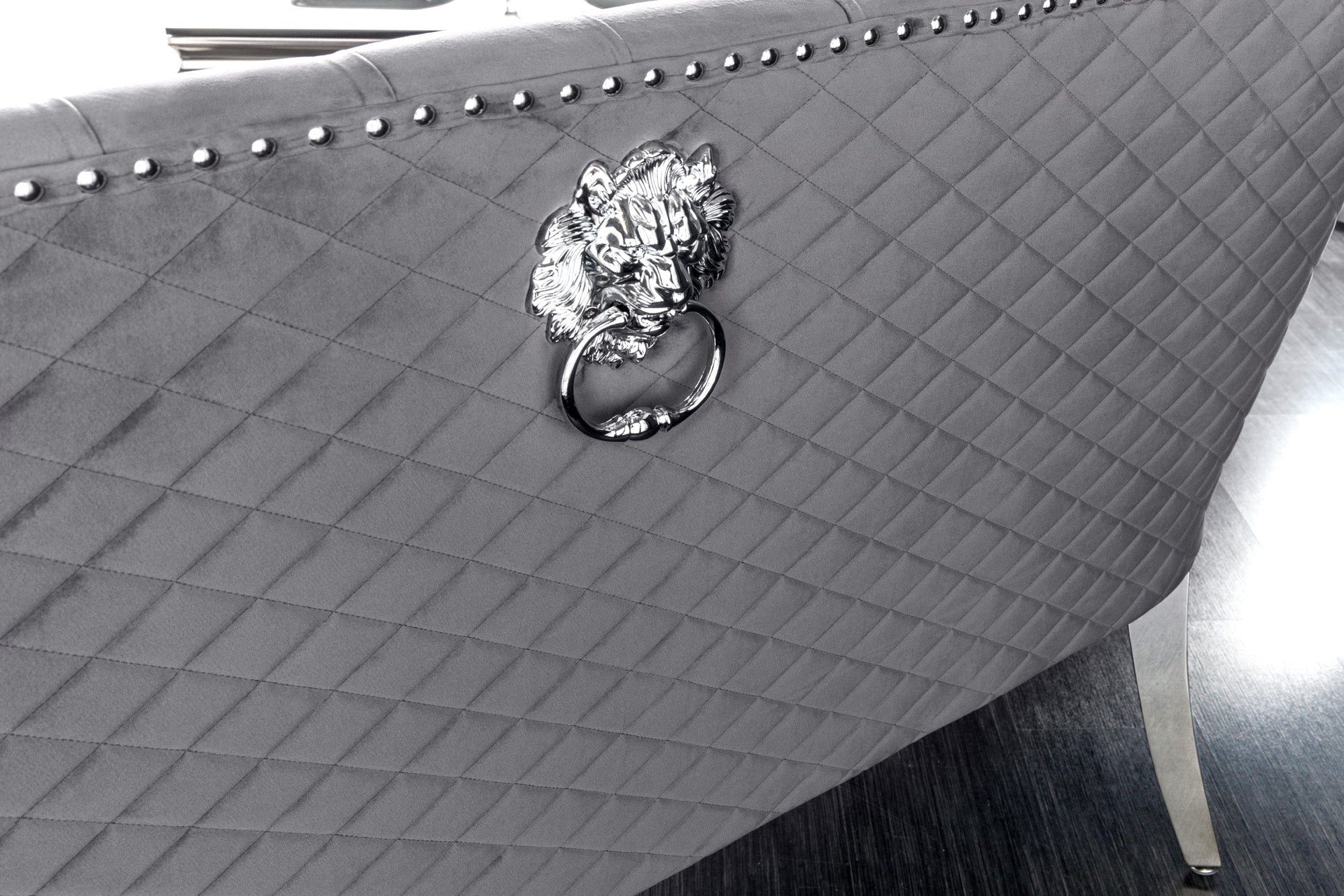 Invicta Canapea CASTLE DELUXE - 165cm | Catifea, Gri | 164x98x66 cm