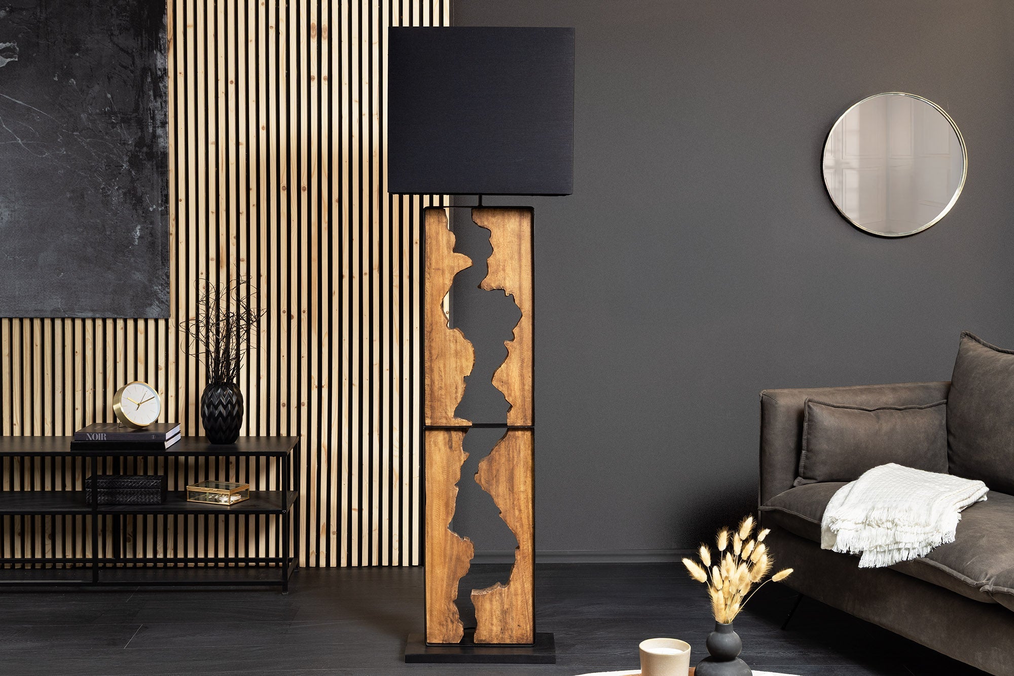 Invicta Lampadar DESIGNED BY NATURE - 165cm | Negru | 45x166x30 cm