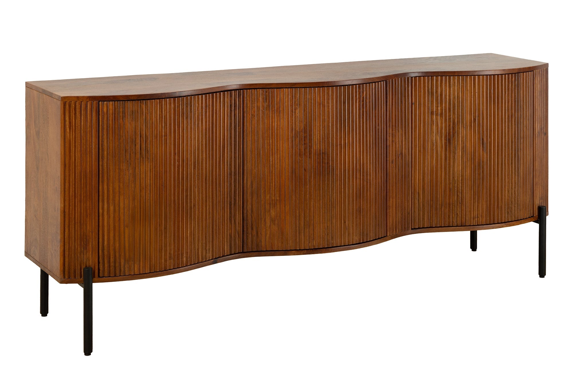 Invicta Comodă GRANDEUR - 180cm | Mango, Metal, Negru | 177x76x41 cm