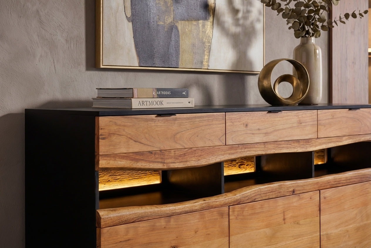 Invicta Comodă GRAND ACACIA - 180cm | Acacia, Natural | 180x90x40 cm