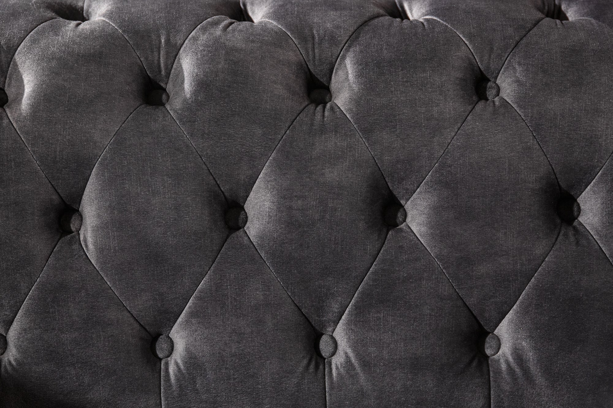 Invicta Canapea CHESTERFIELD - 205cm, 3 Locuri | Catifea, Gri | 205x73x85 cm