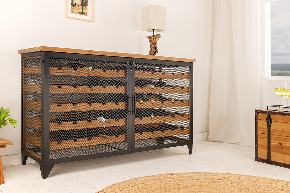 Invicta Dulap BODEGA - 130cm | Metal, Negru | 127x80x40 cm