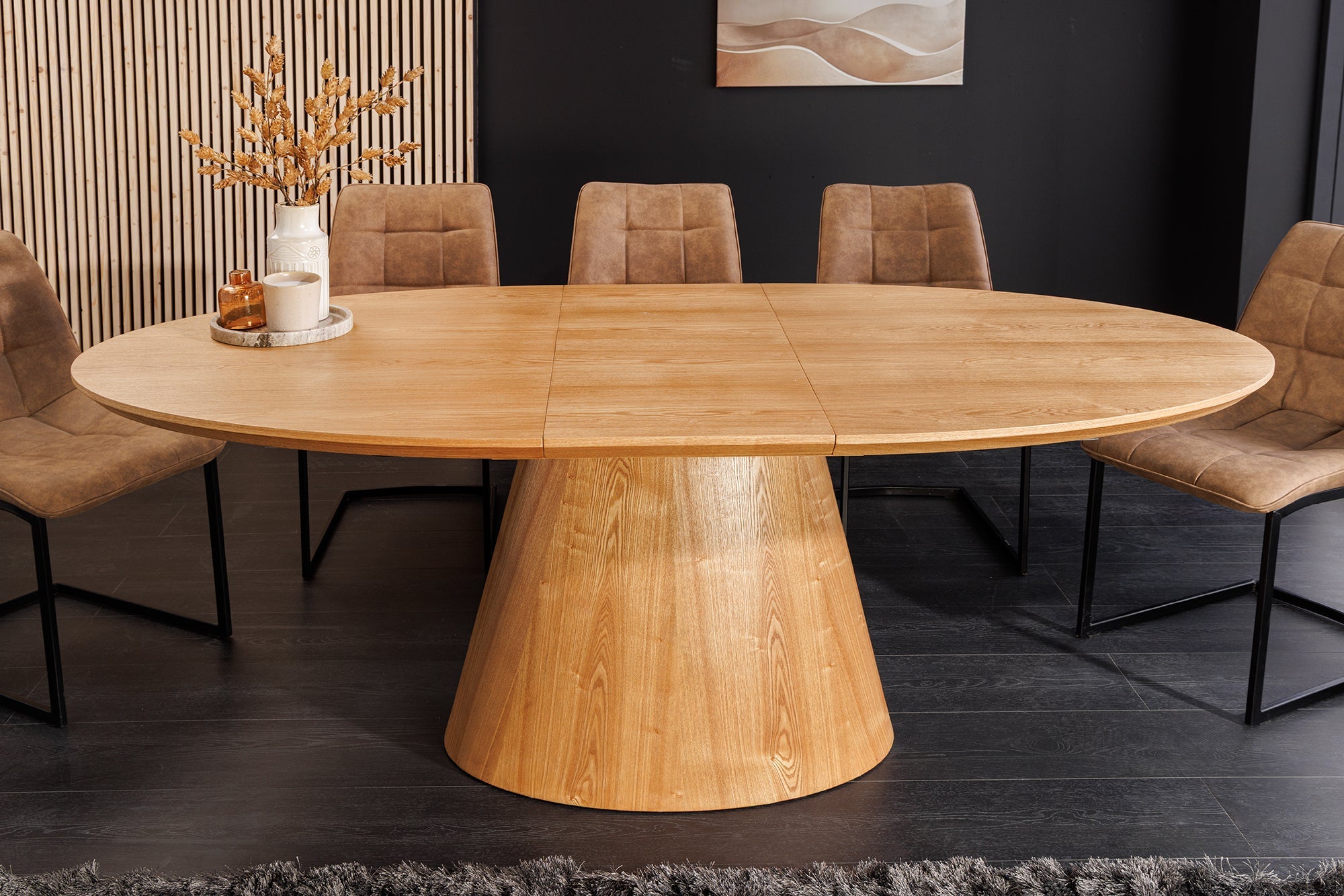 Invicta Masă dining UNIQUE - 200cm | Stejar, Roșu