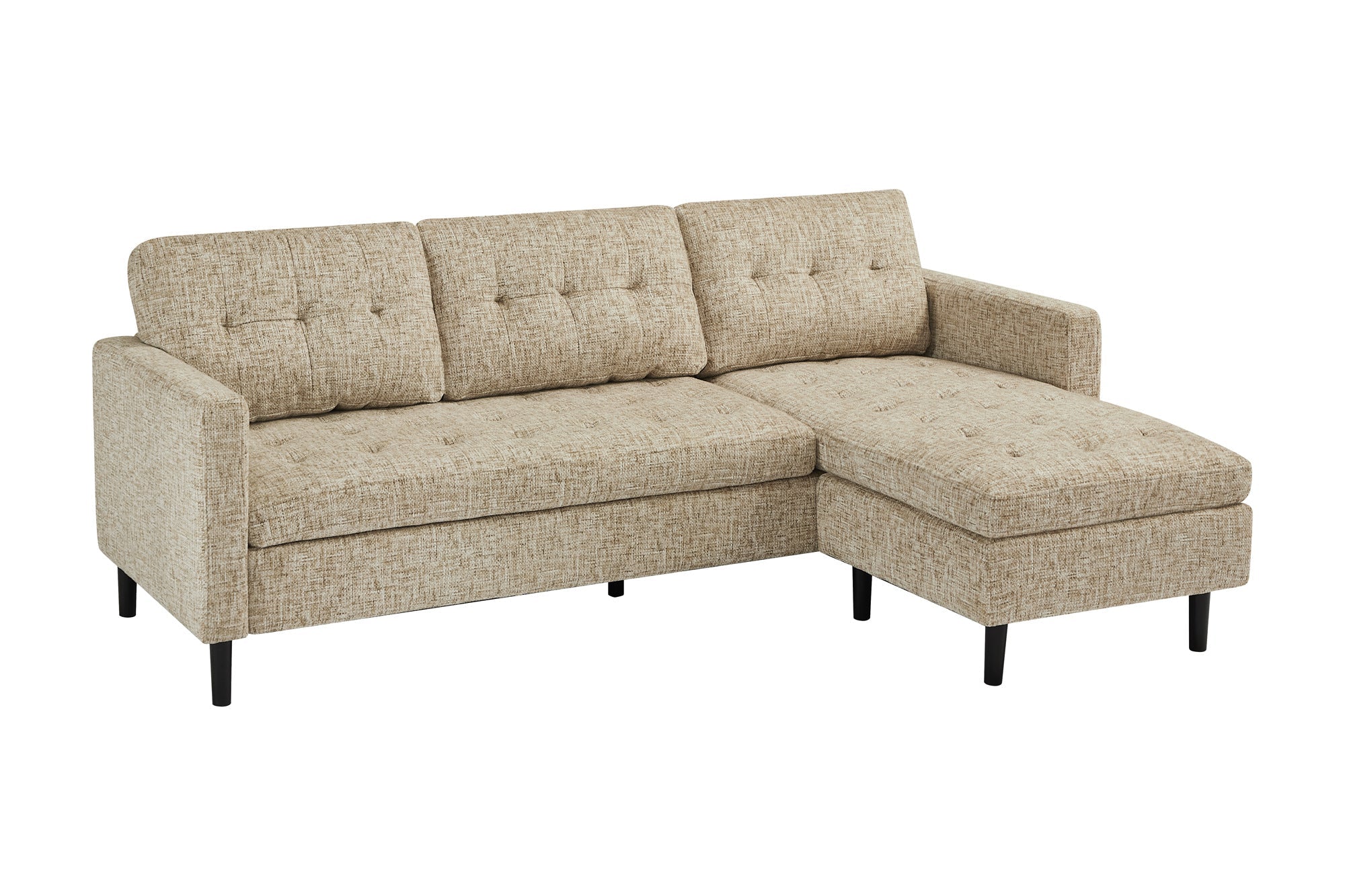 Invicta Canapea STOCKHOLM - 220cm, 3 Locuri | Țesătură Texturată, Bej | 220x90x85 cm