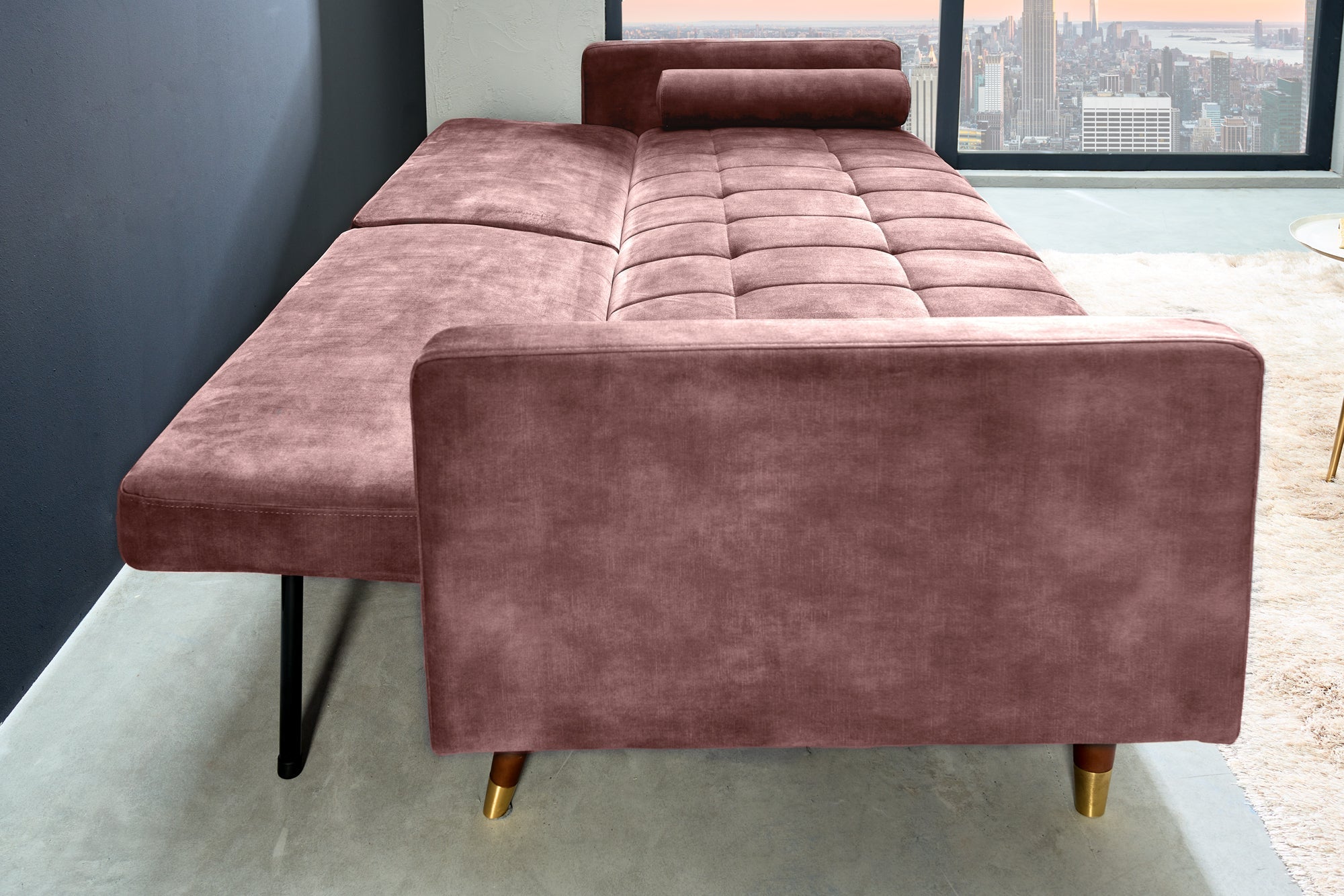 Invicta Canapea extensibilă COUTURE - 200cm | Roz | 196x80x74 cm