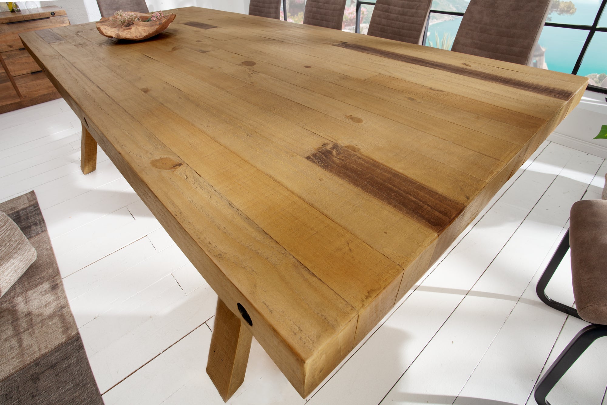 Invicta Masă dining FINCA - 240cm | Pin, Maro | 240x76x110 cm