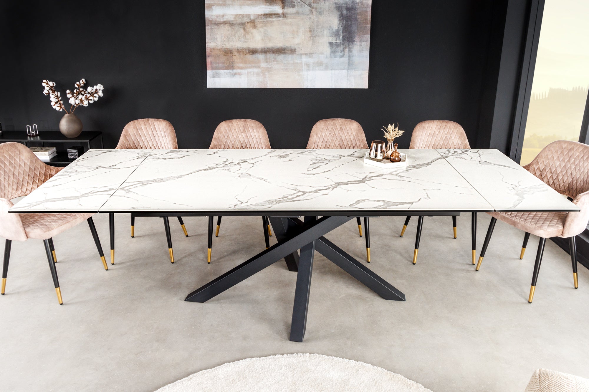 Invicta Masă dining MARVELOUS - 260cm | Marmură, Alb | 180x76x90 cm