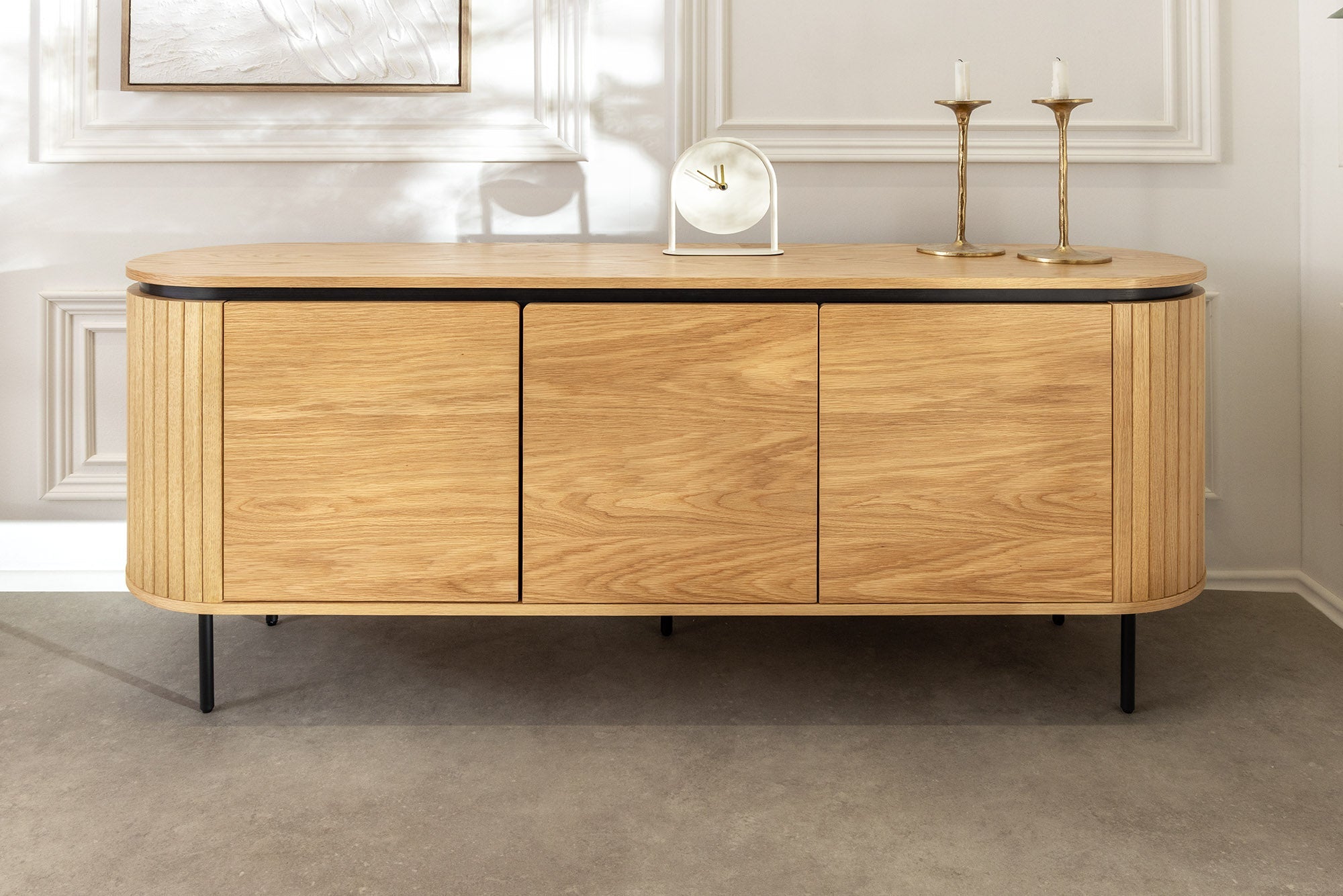 Invicta Comodă ATELIER - 160cm | Stejar, Negru | 160x76x40 cm