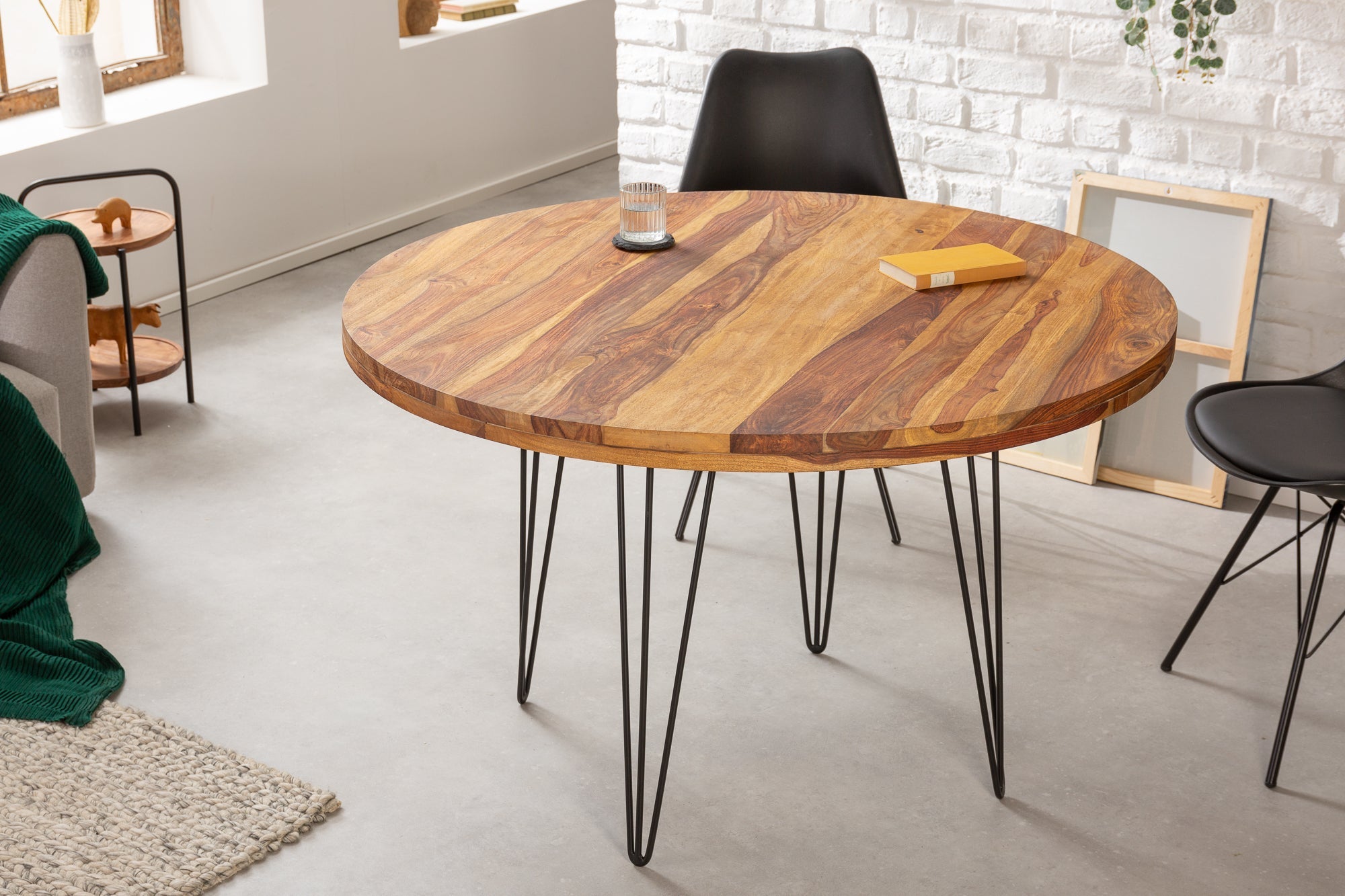 Invicta Masă dining MAKASSAR - 120cm | Sheesham, Natural | 120x76x120 cm