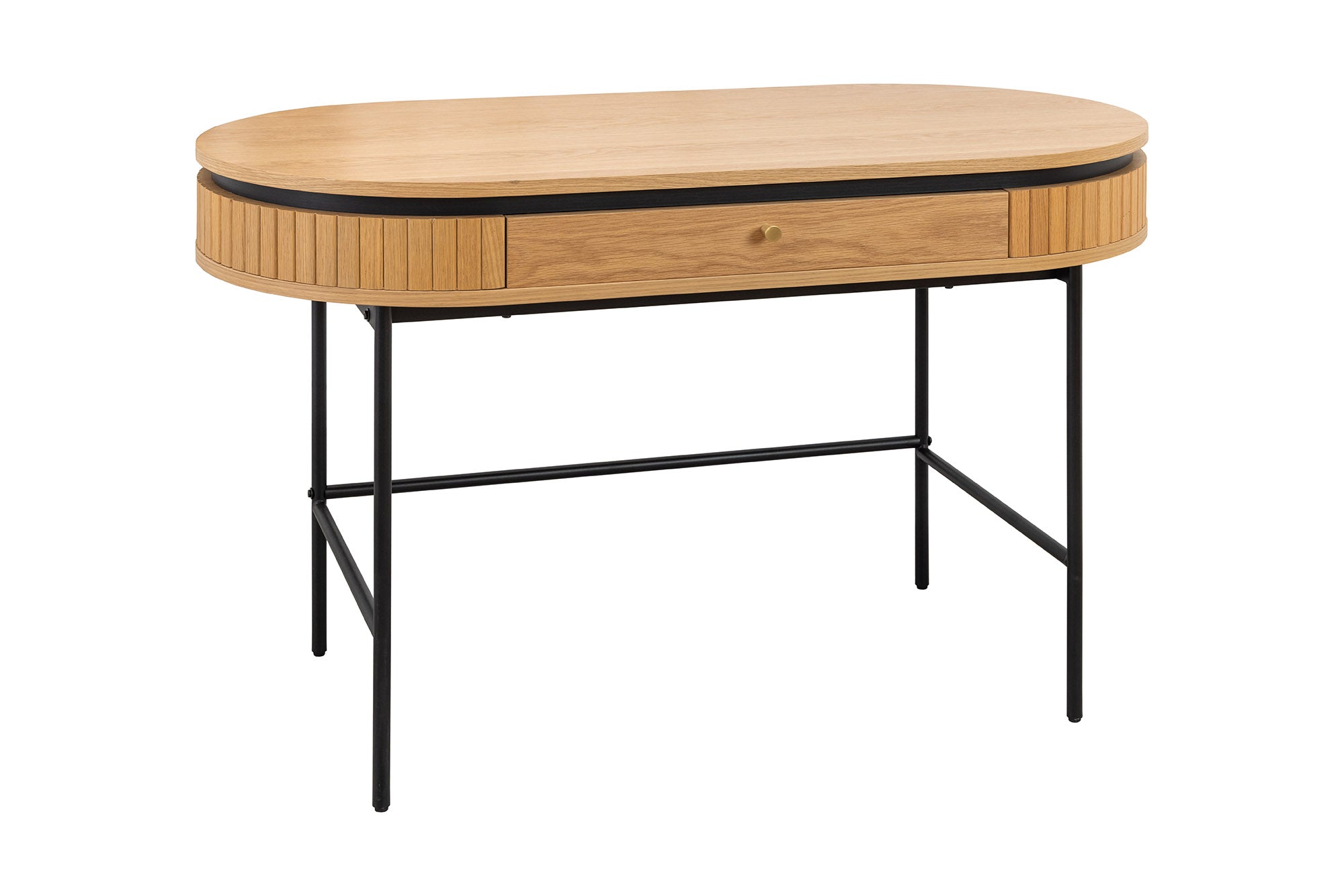 Birou ATELIER 120cm aspect stejar natural / metal negru