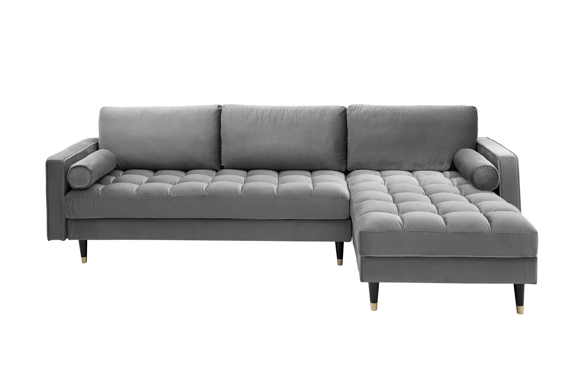 Invicta Canapea COZY VELVET - 260cm | Catifea, Gri | 260x85x83 cm