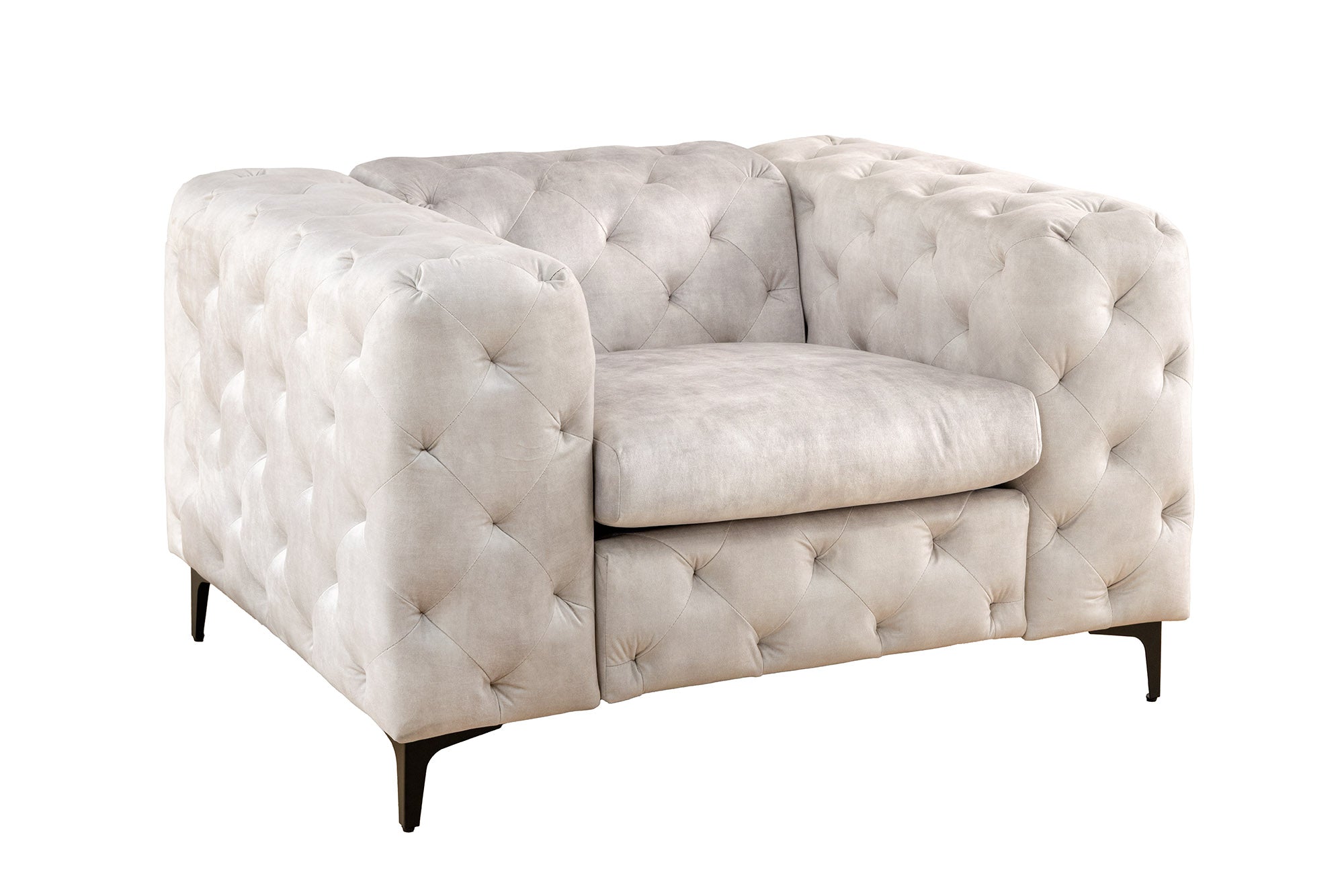 Invicta Fotoliu MODERN BAROCK - 120cm | Catifea, Bej | 120x70x100 cm
