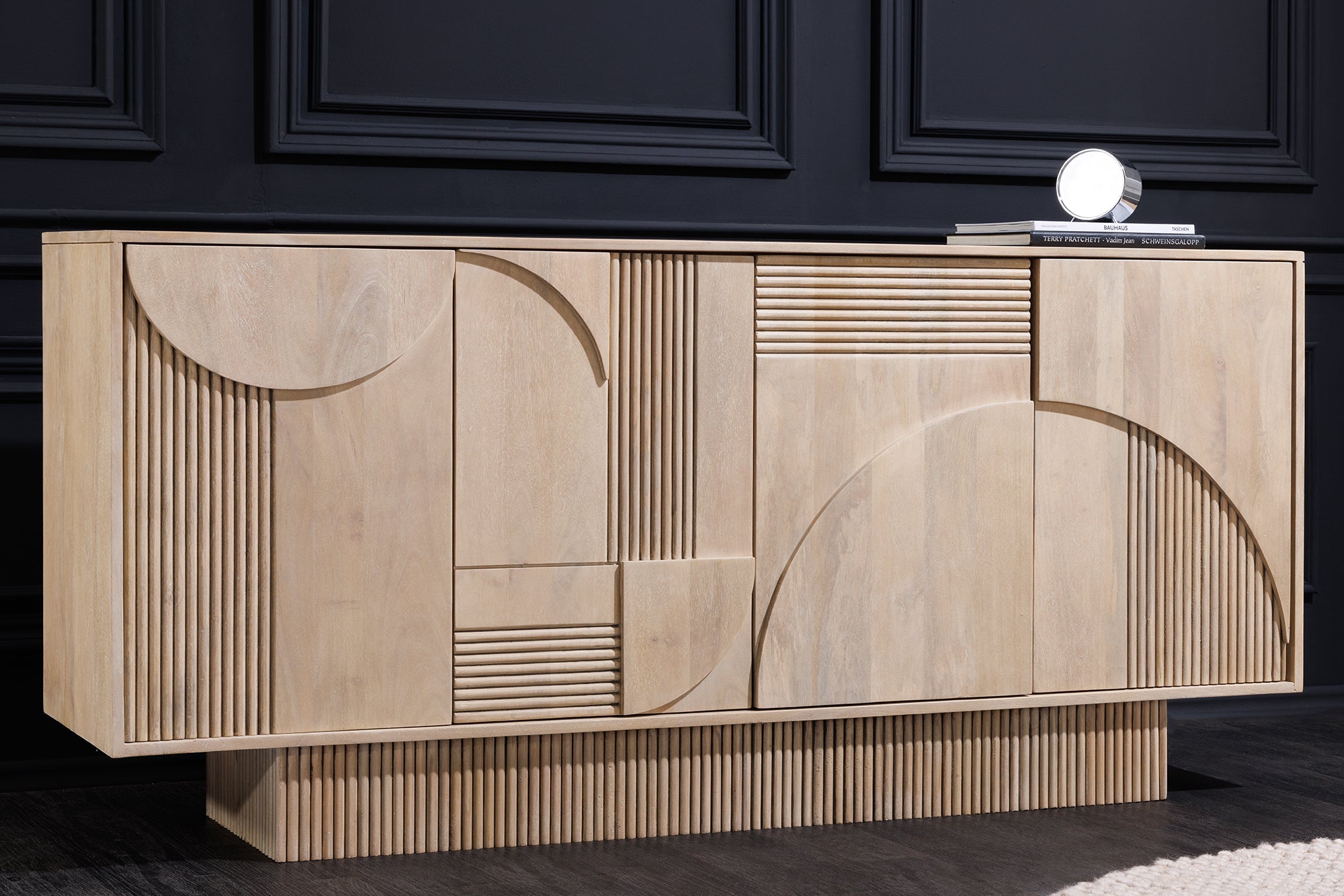Invicta Comodă ART DECO - 170cm | Mango, Alb | 170x80x38 cm