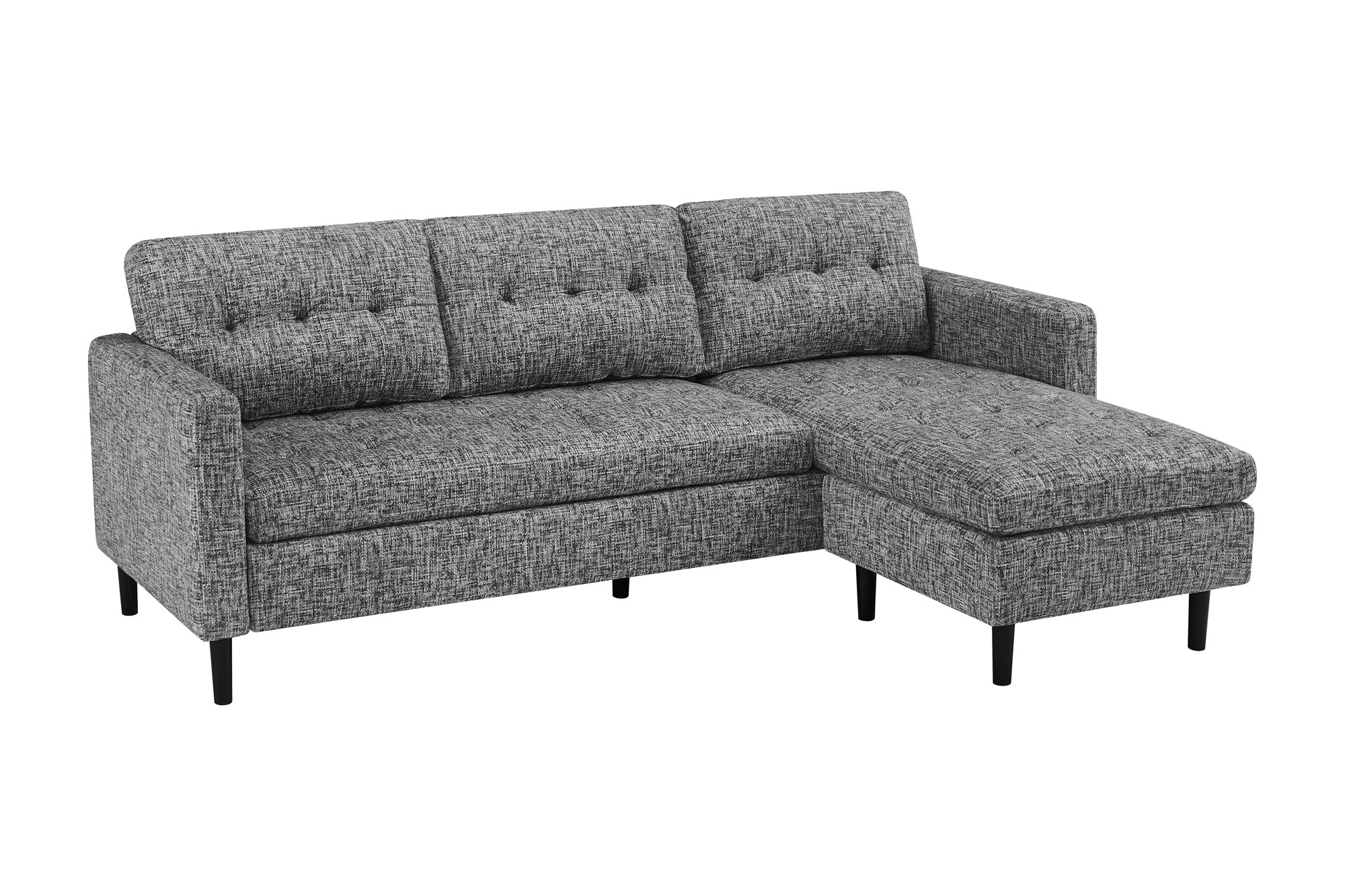 Invicta Canapea STOCKHOLM - 220cm, 3 Locuri | Țesătură Texturată, Gri | 220x90x85 cm
