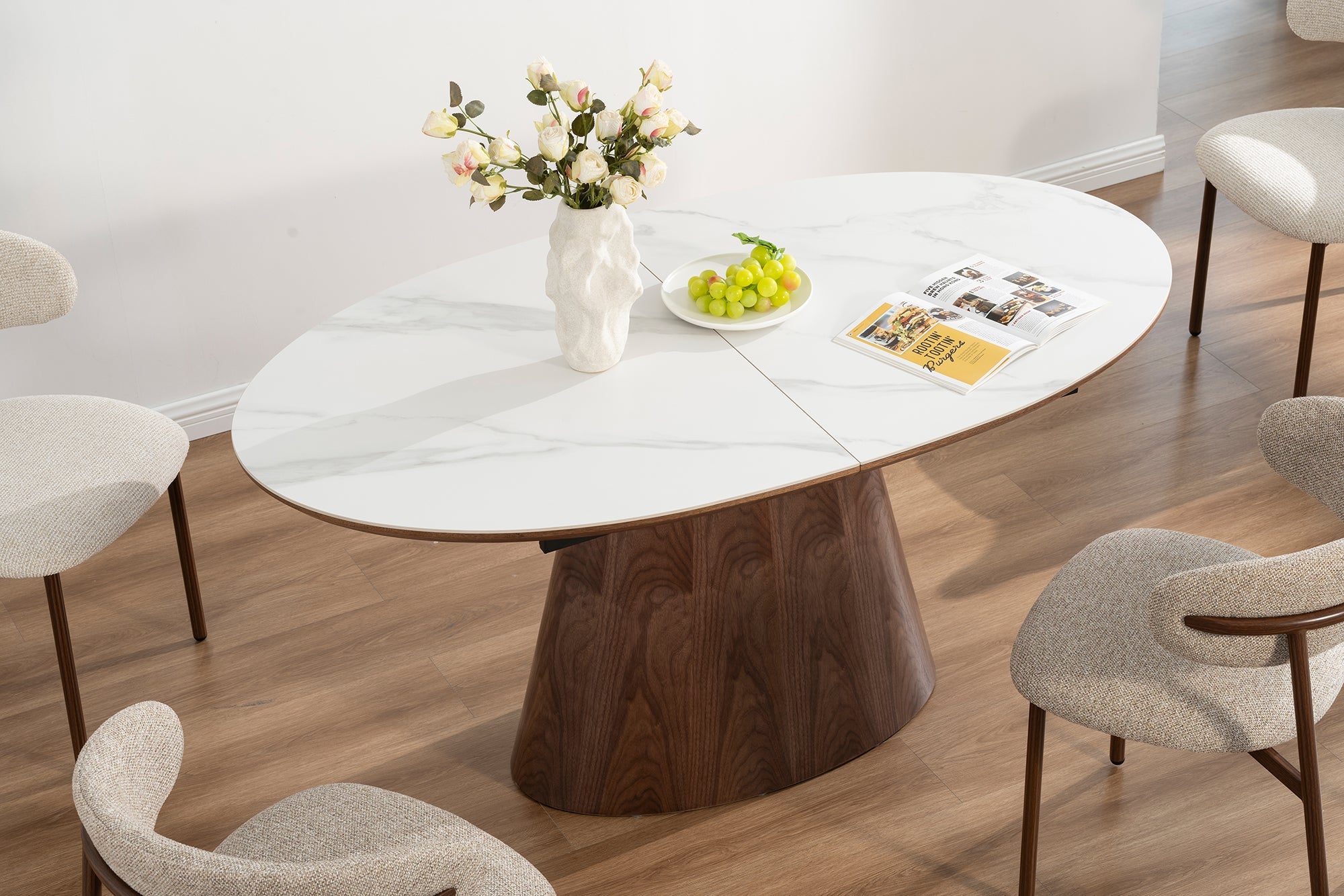 Invicta Masă dining UNIQUE - 200cm | Marmură, Alb