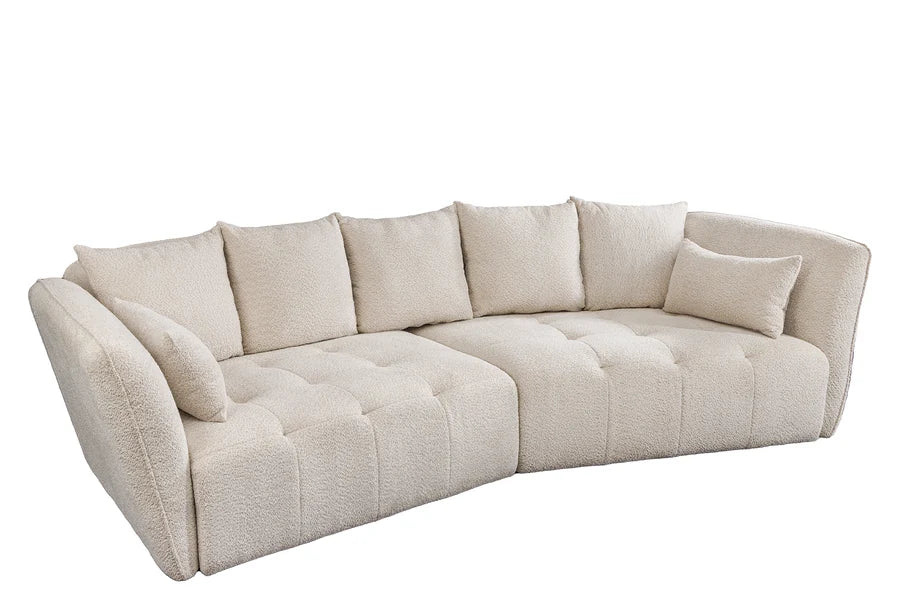Canapea / Daybed XL Invicta Interior ROYAL 295 cm, Huse Detașabile, Țesătură Bouclé Bej Șampanie