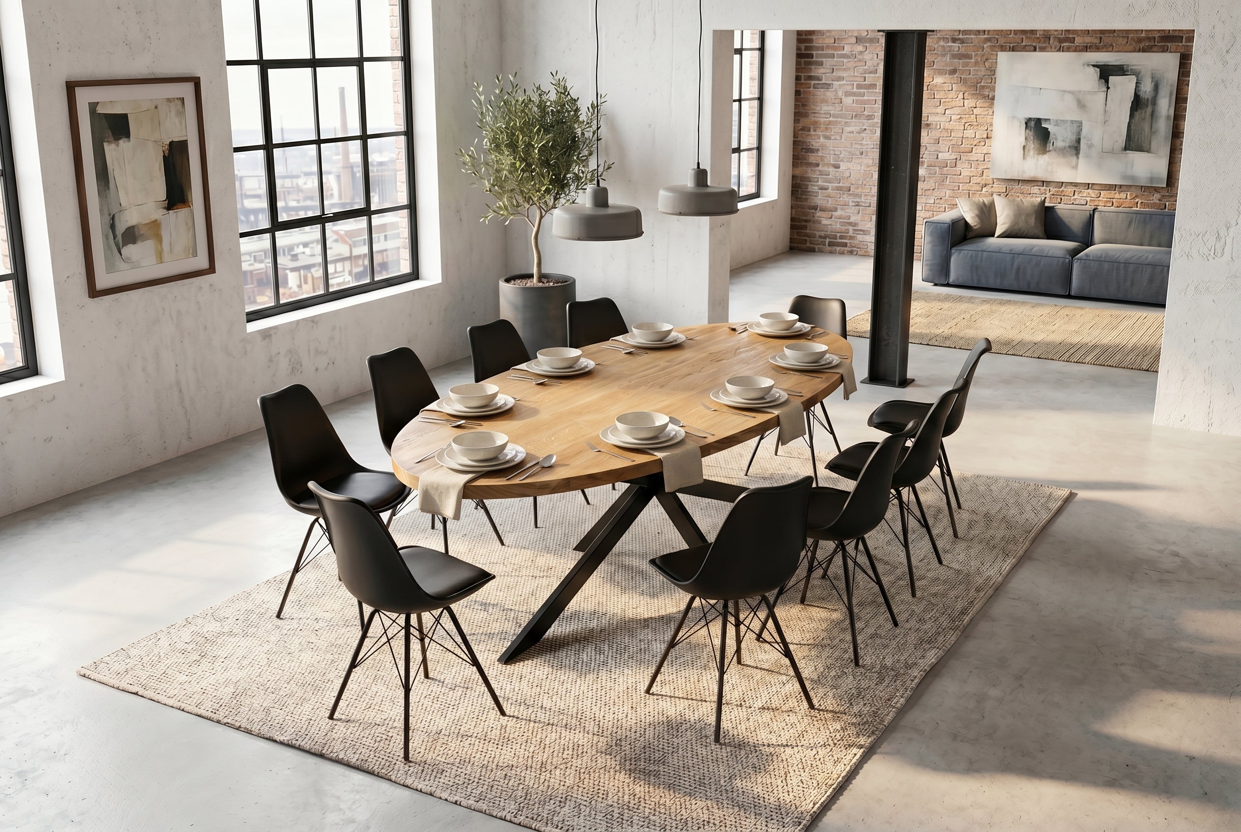Invicta Masă dining GALAXIE - 240cm | Mango, Maro | 240x76x99 cm