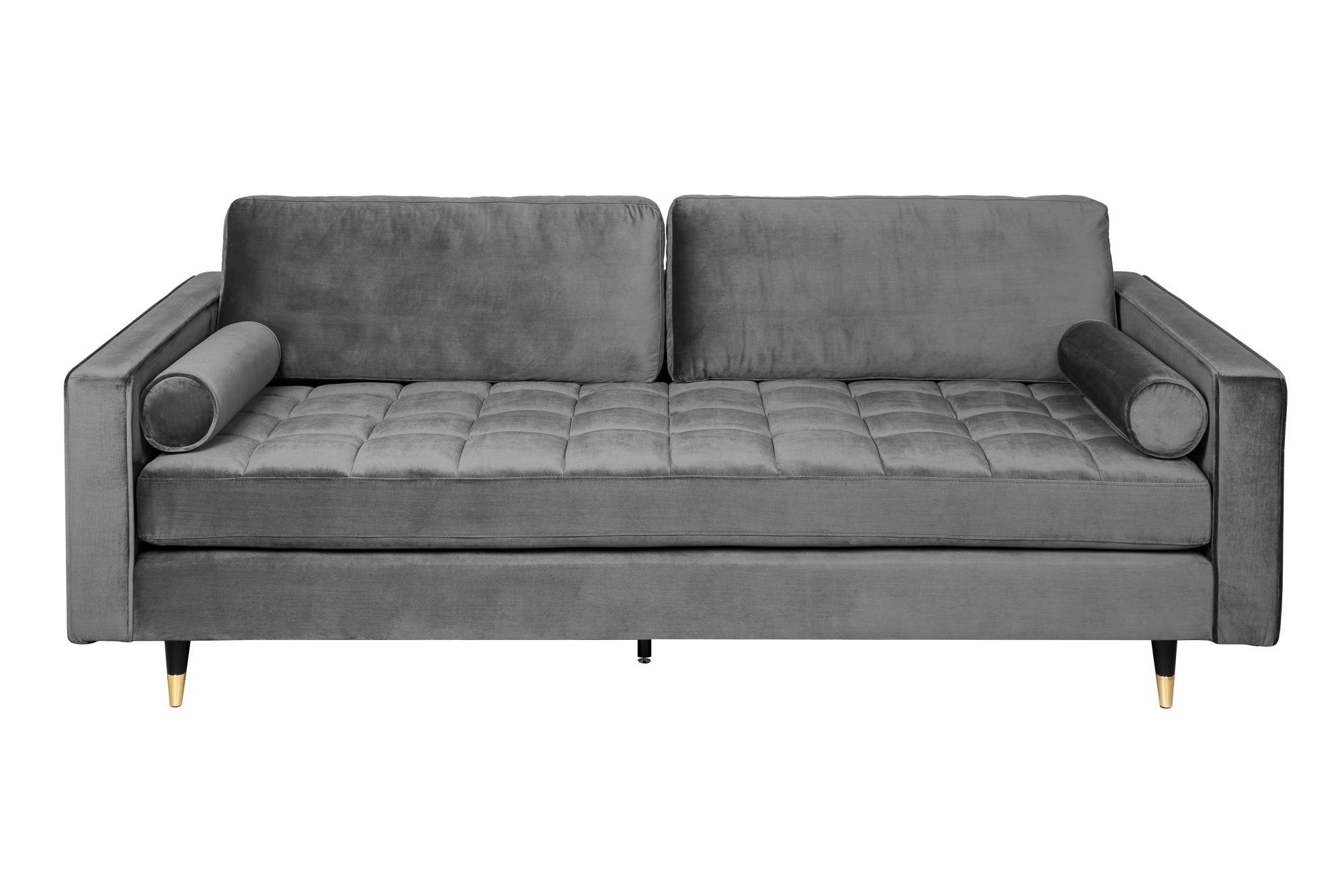 Invicta Canapea COZY VELVET - 220cm, 3 Locuri | Catifea, Gri | 220x95x85 cm