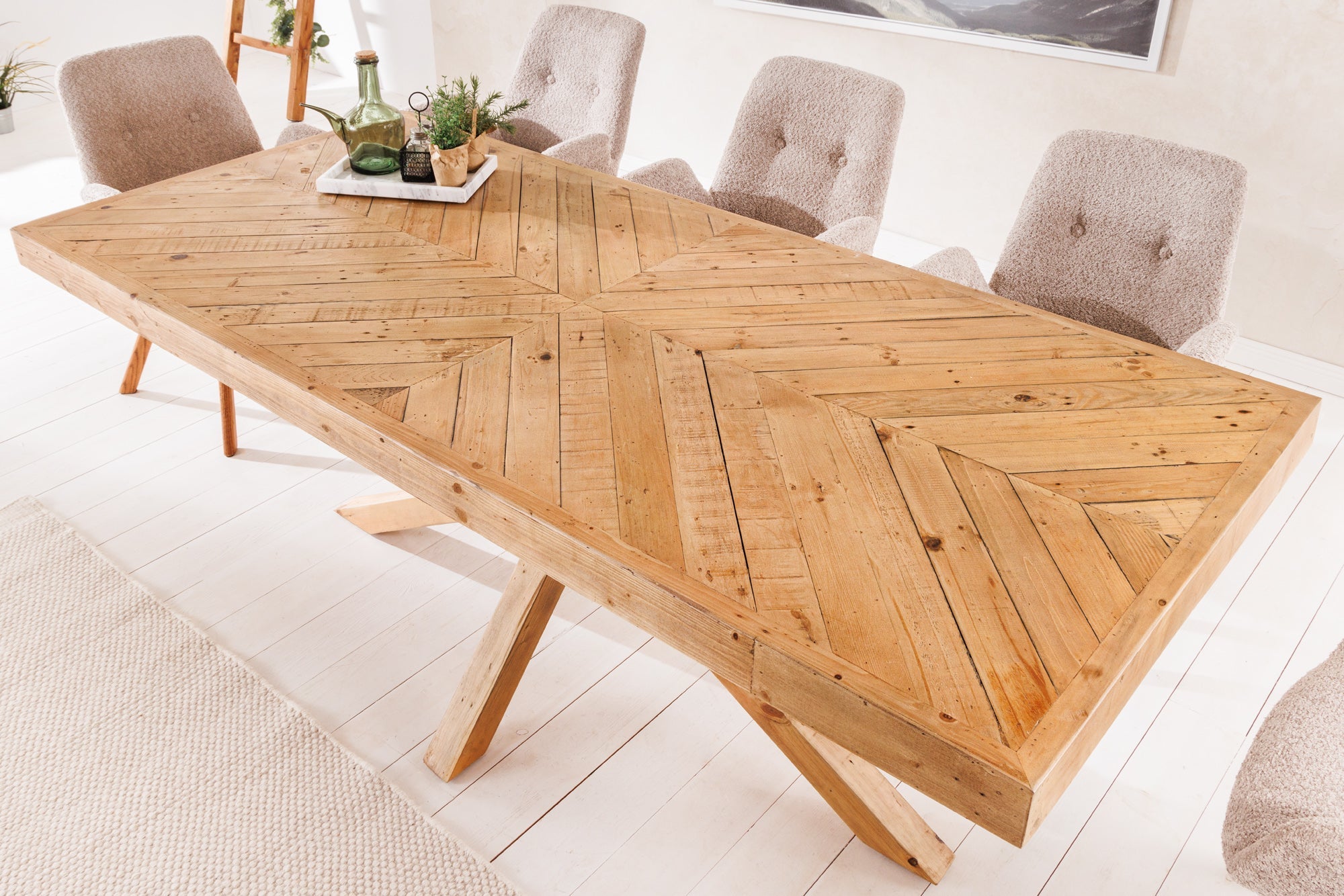 Invicta Masă dining MOSAIC - 200cm | Pin, Natural | 200x78x90 cm