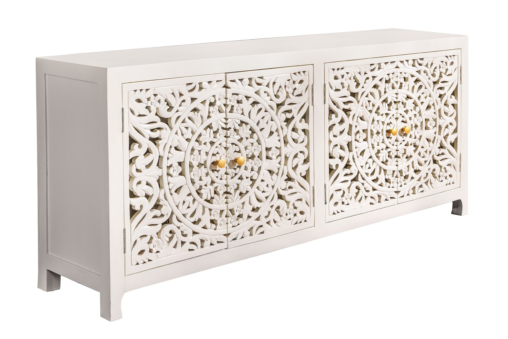 Invicta Comodă MARRAKECH - 170cm | Mango, Alb | 170x78x38 cm
