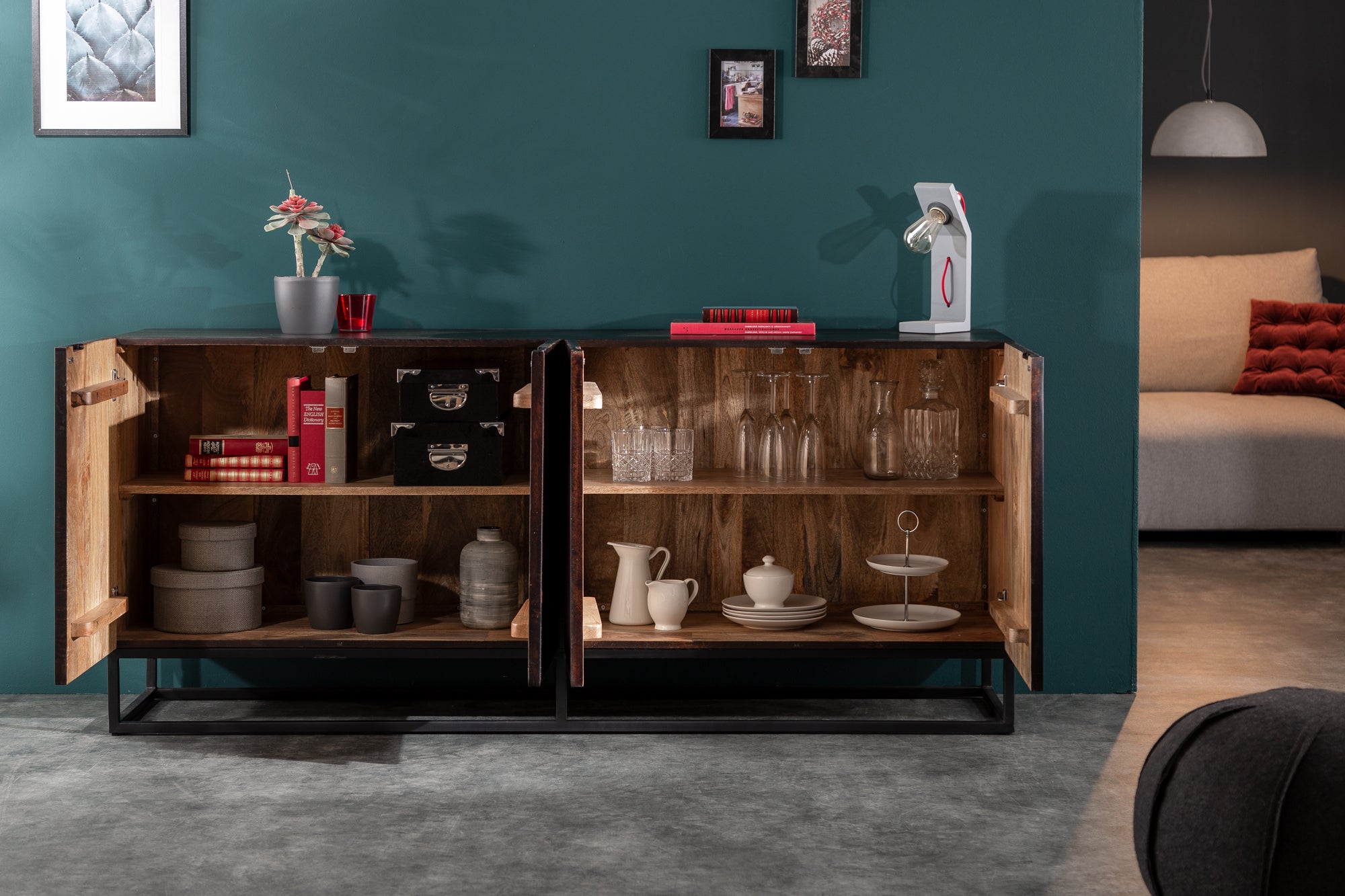 Invicta Comodă - 180cm | Mango, Maro | 177x77x38 cm