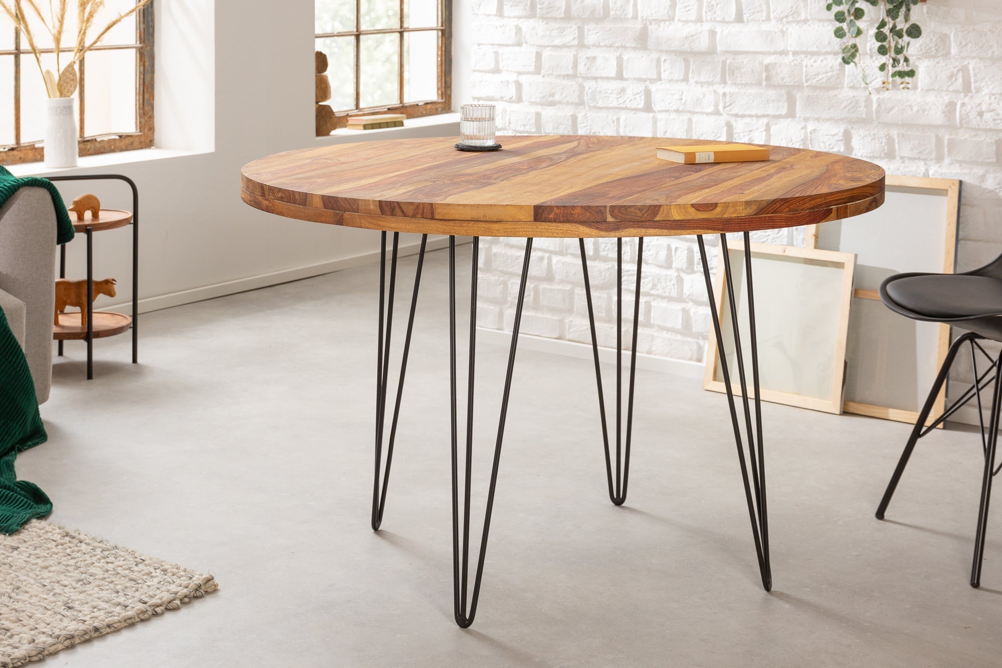 Invicta Masă dining MAKASSAR - 120cm | Sheesham, Natural | 120x76x120 cm