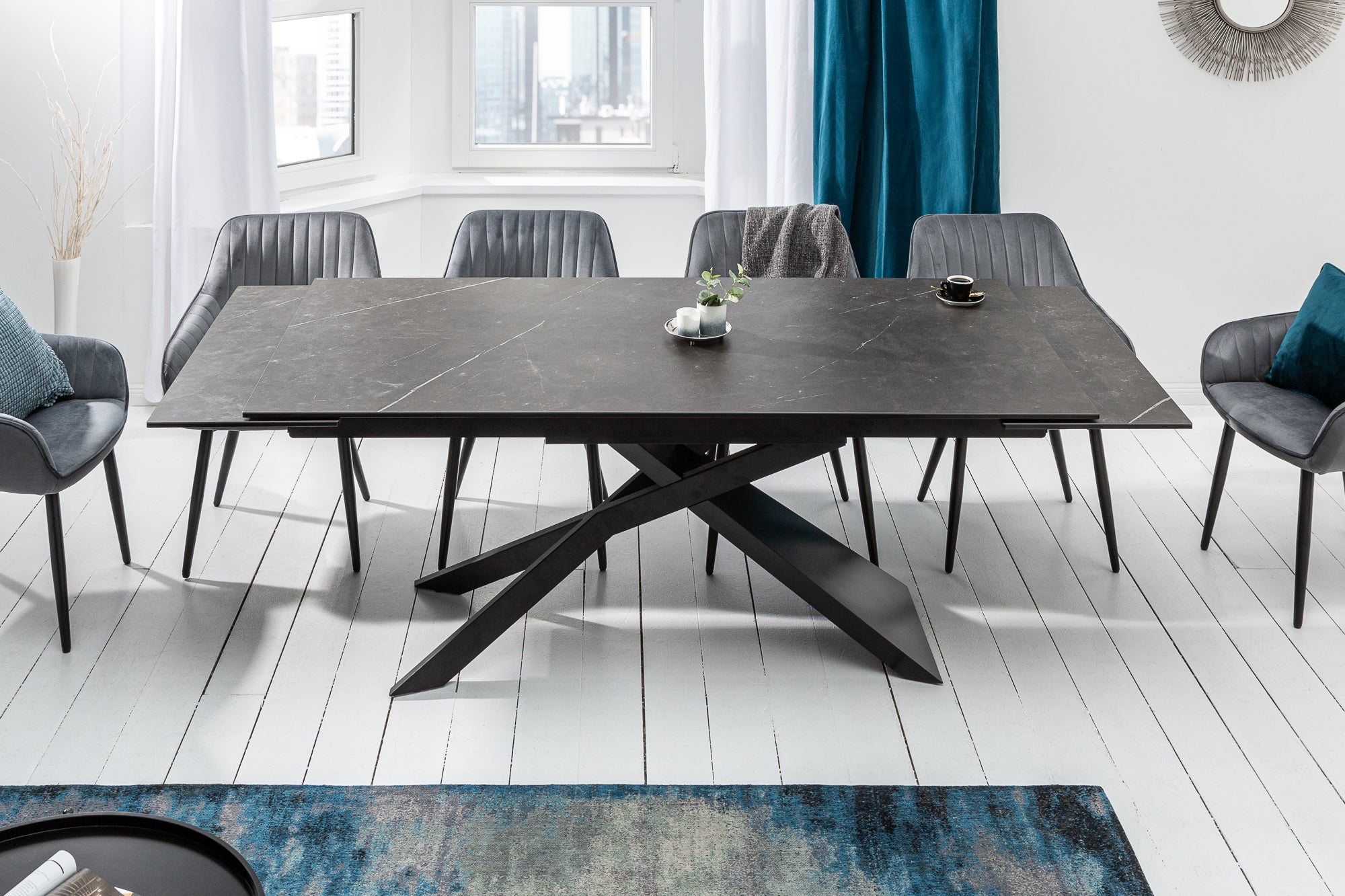Invicta Masă dining EUPHORIA - 260cm | Sticlă, Roșu | 180x77x90 cm