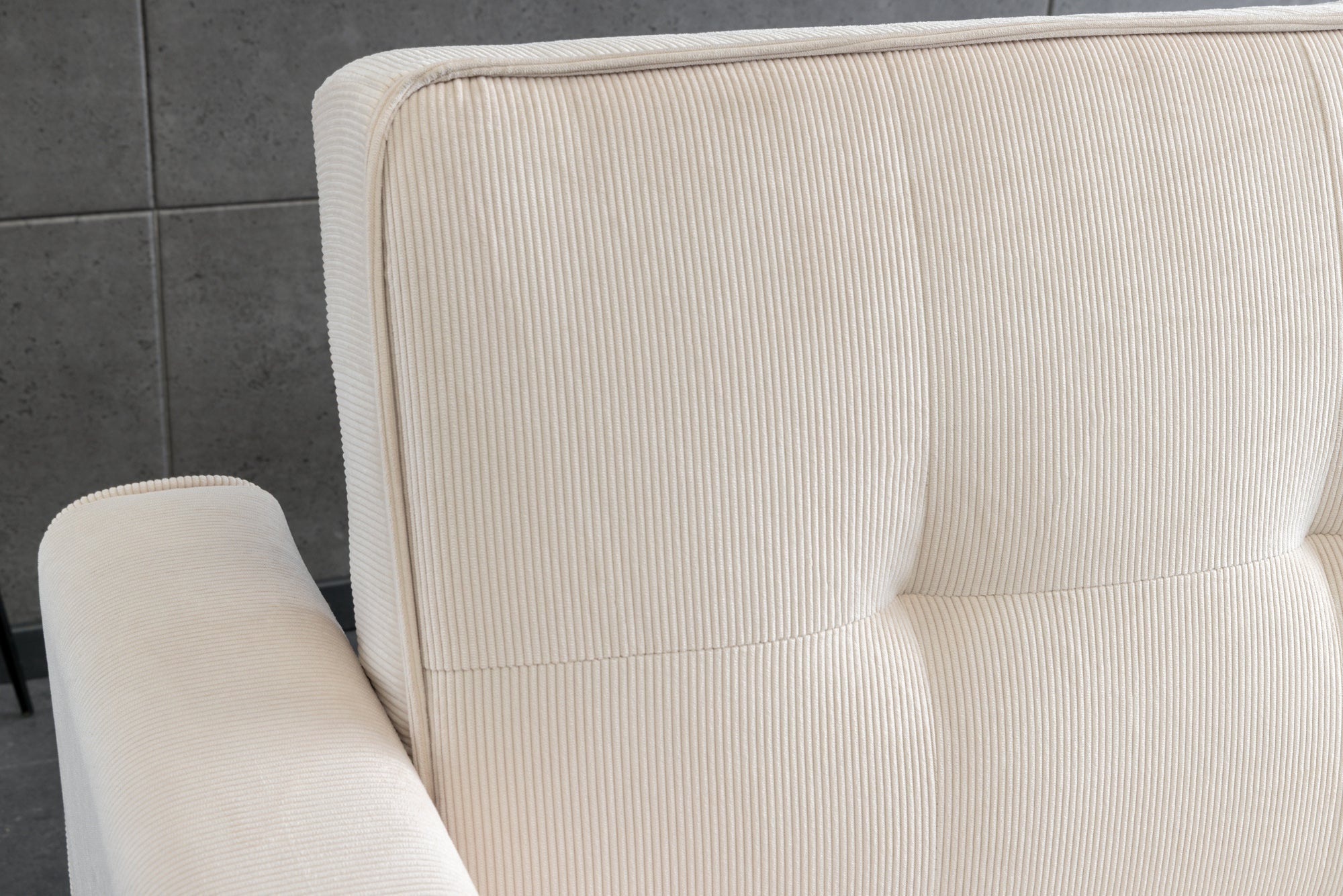 Invicta Canapea extensibilă SMART - 180cm, 2 Locuri | Țesătură Cord, Bej | 180x95x90 cm