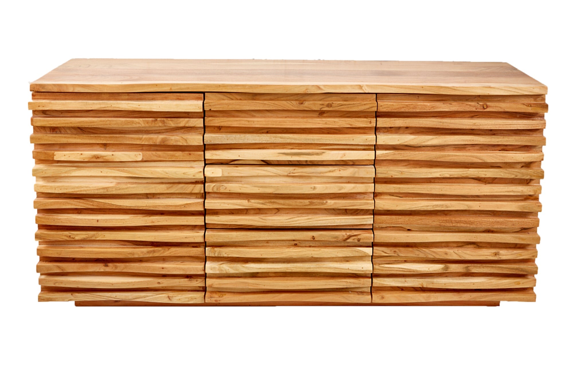 Invicta Comodă RELIEF - 160cm | Acacia, Natural | 160x75x38 cm