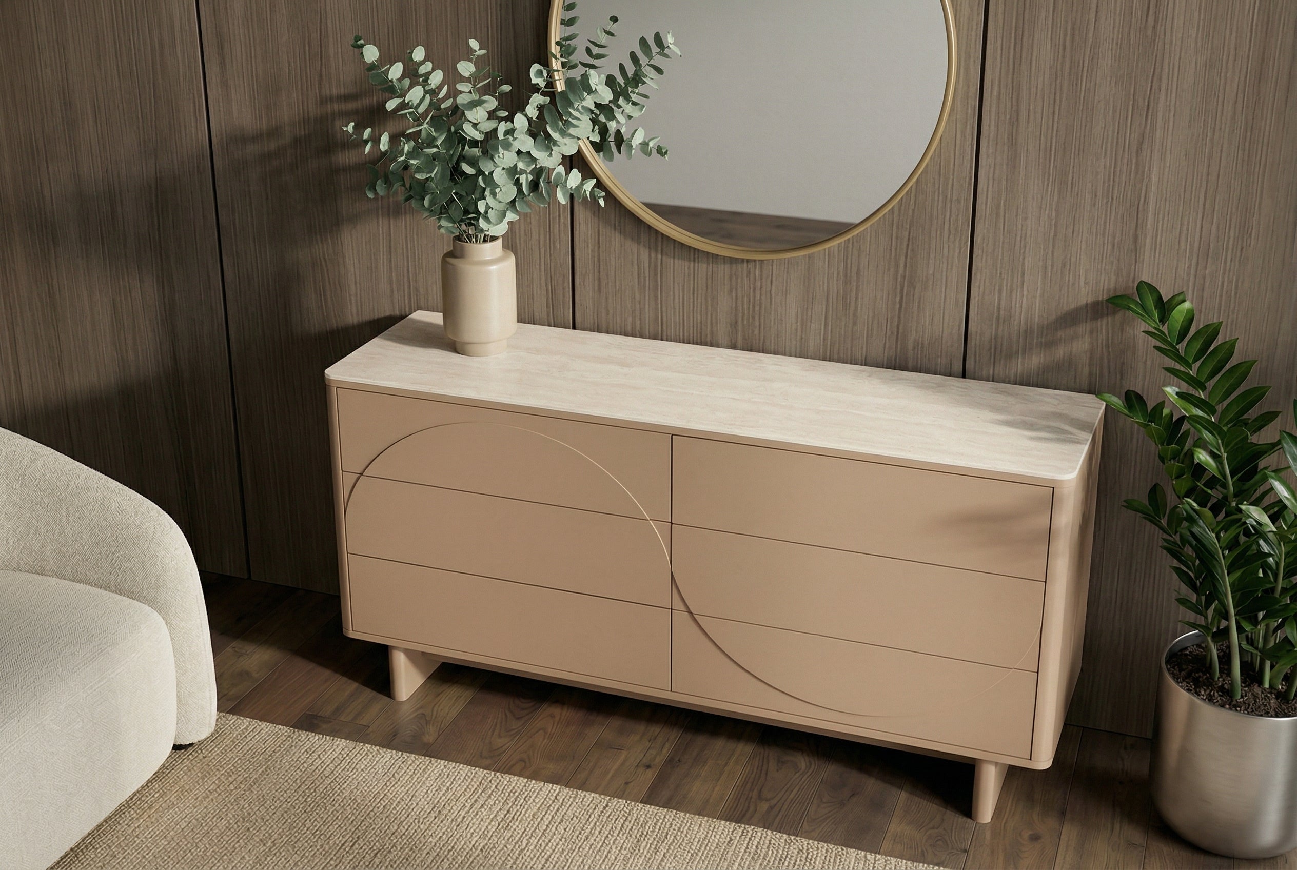 Invicta Comodă SAVOY - 150cm | Marmură, Natural | 150x82x40 cm