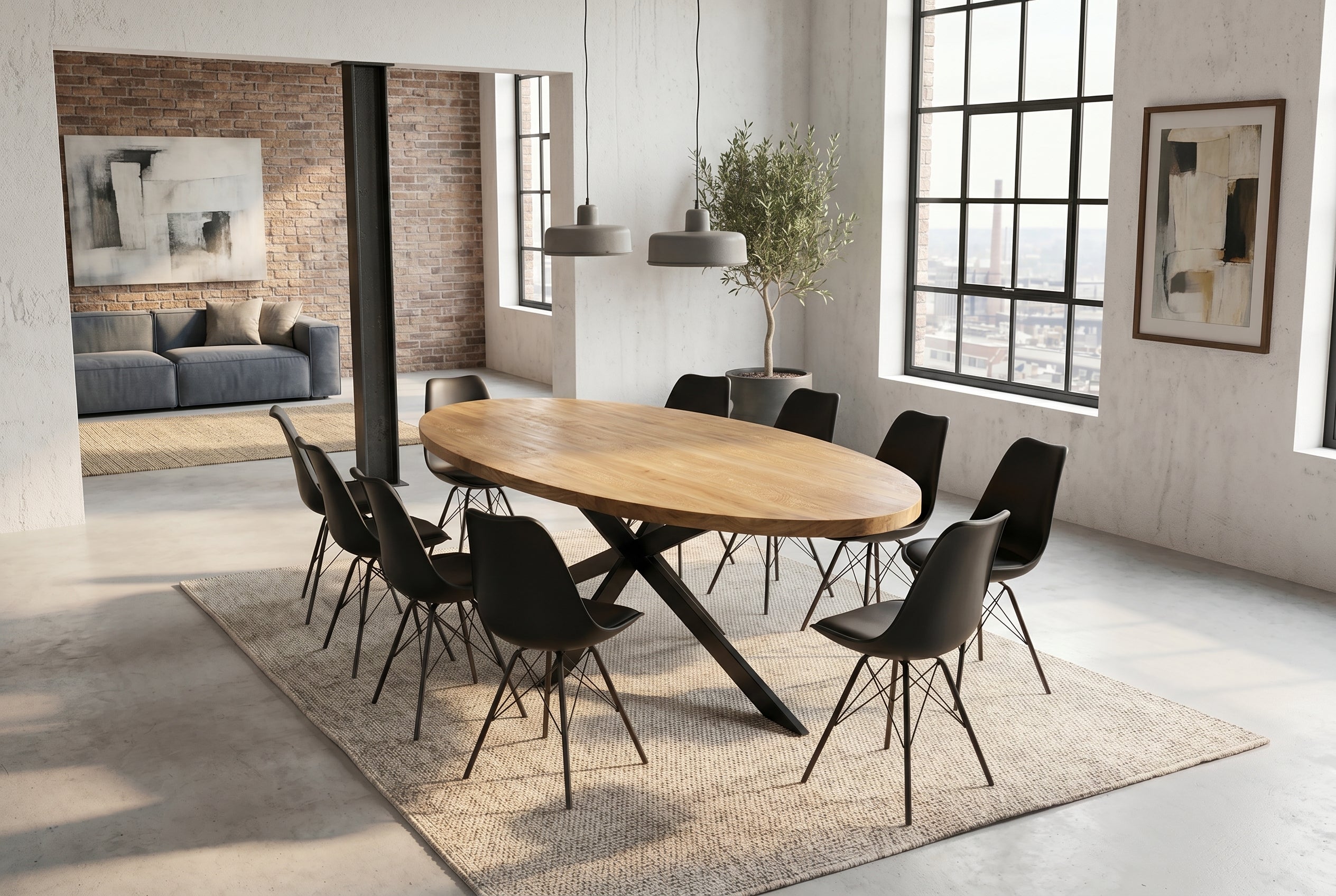 Invicta Masă dining GALAXIE - 240cm | Mango, Maro | 240x76x99 cm