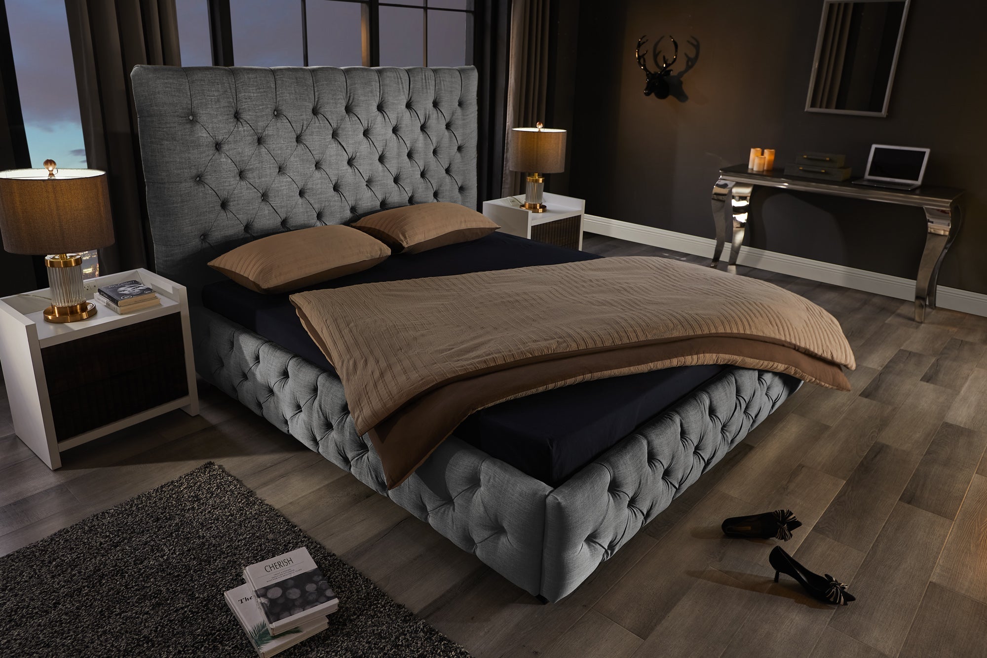 Invicta Pat PARIS CHESTERFIELD - 200cm | In, Gri | 210x138x220 cm