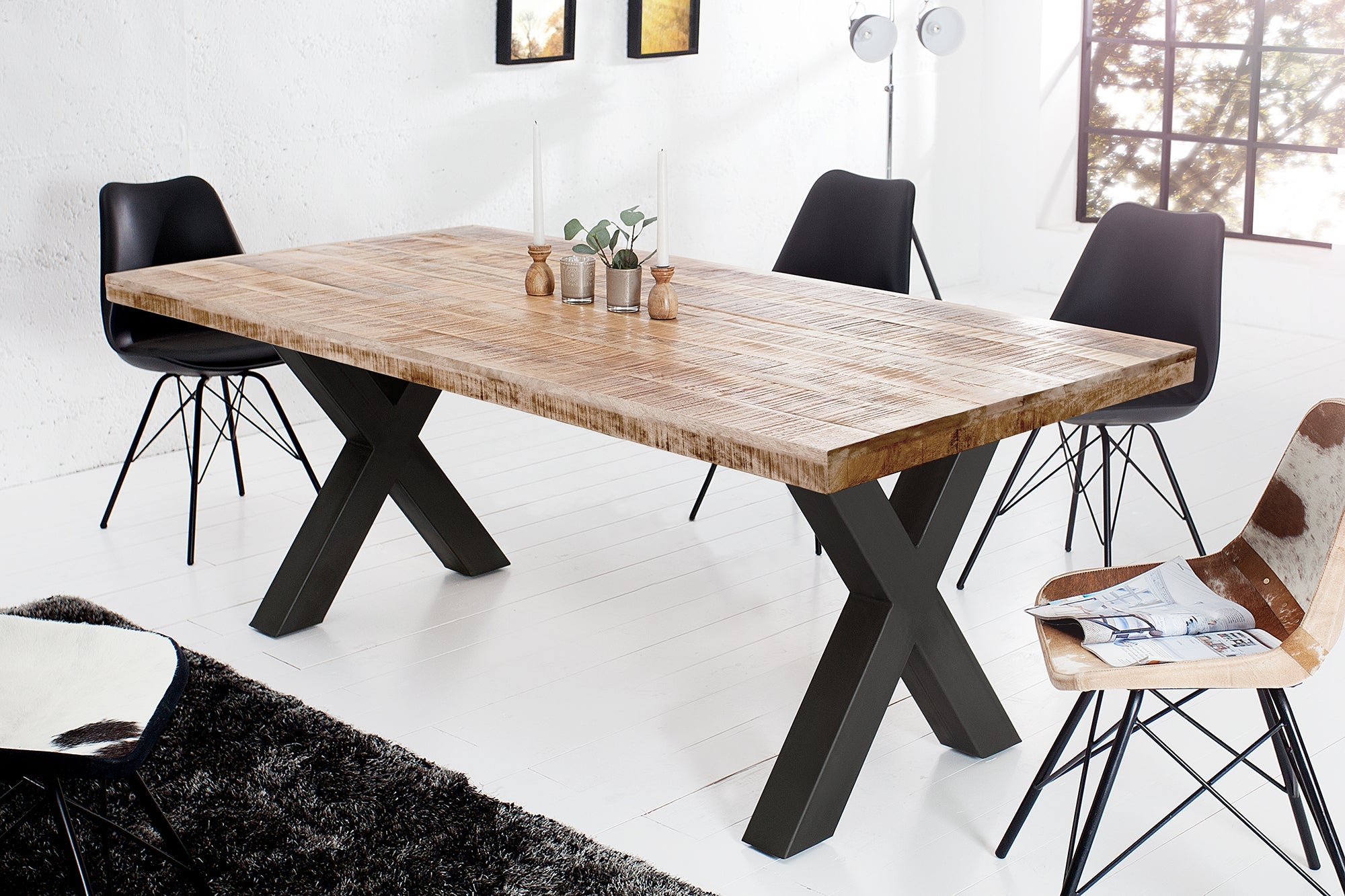 Invicta Masă dining IRON CRAFT - 200cm | Mango, Natural | 200x77x100 cm