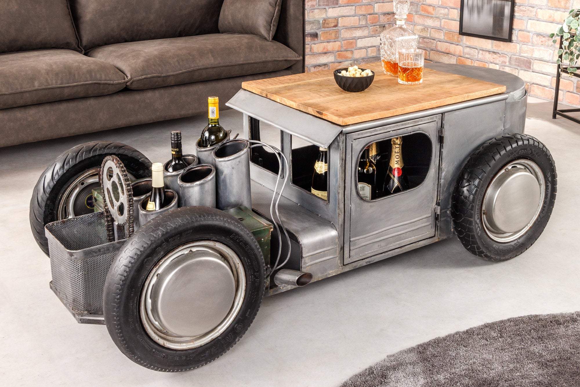 Invicta Masă cafea HOT ROD - 165cm | Mango | 165x56x73 cm