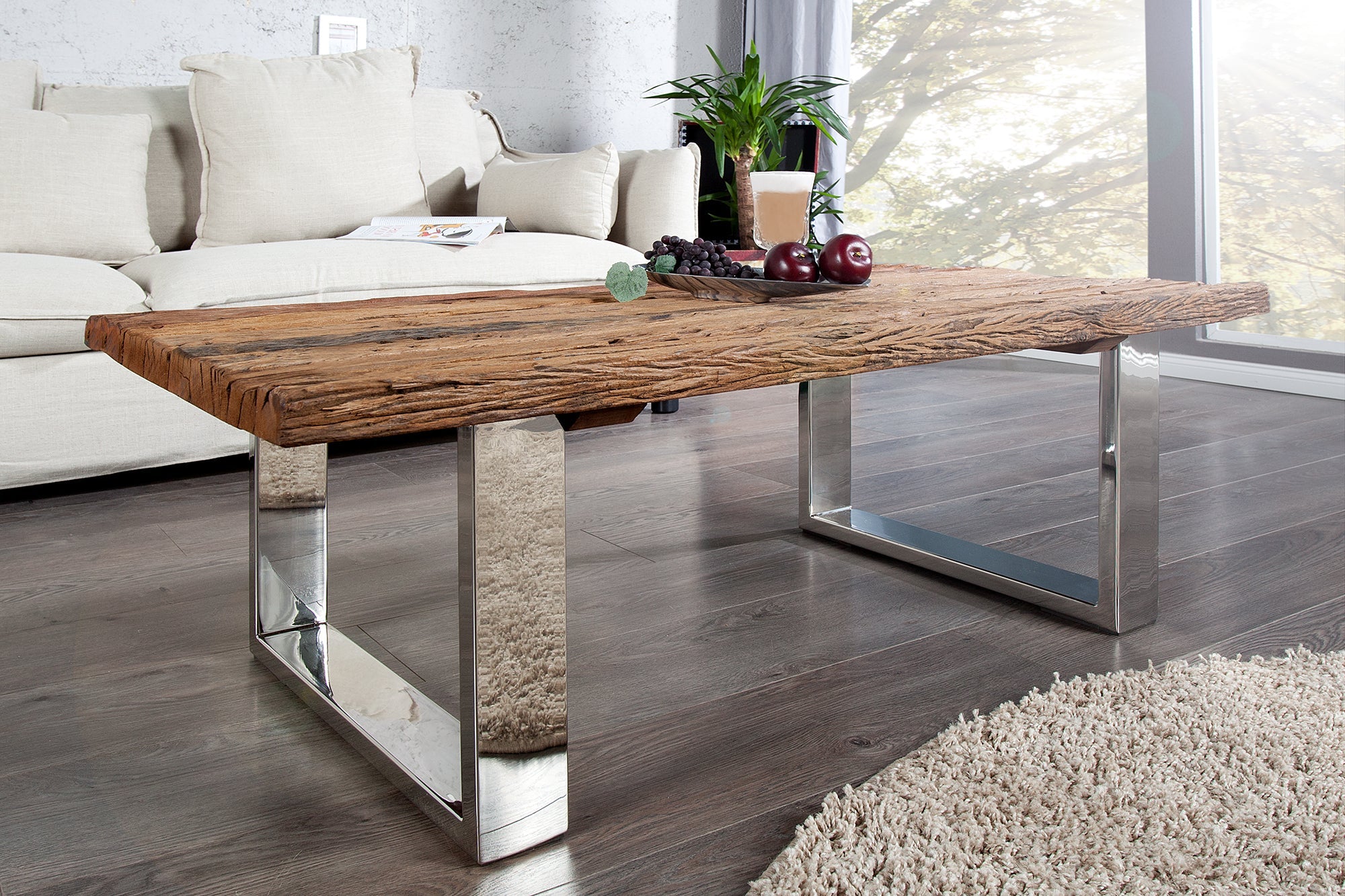 Invicta Masă cafea EUPHORIA BARRACUDA - 110cm | Sticlă | 110x40x60 cm