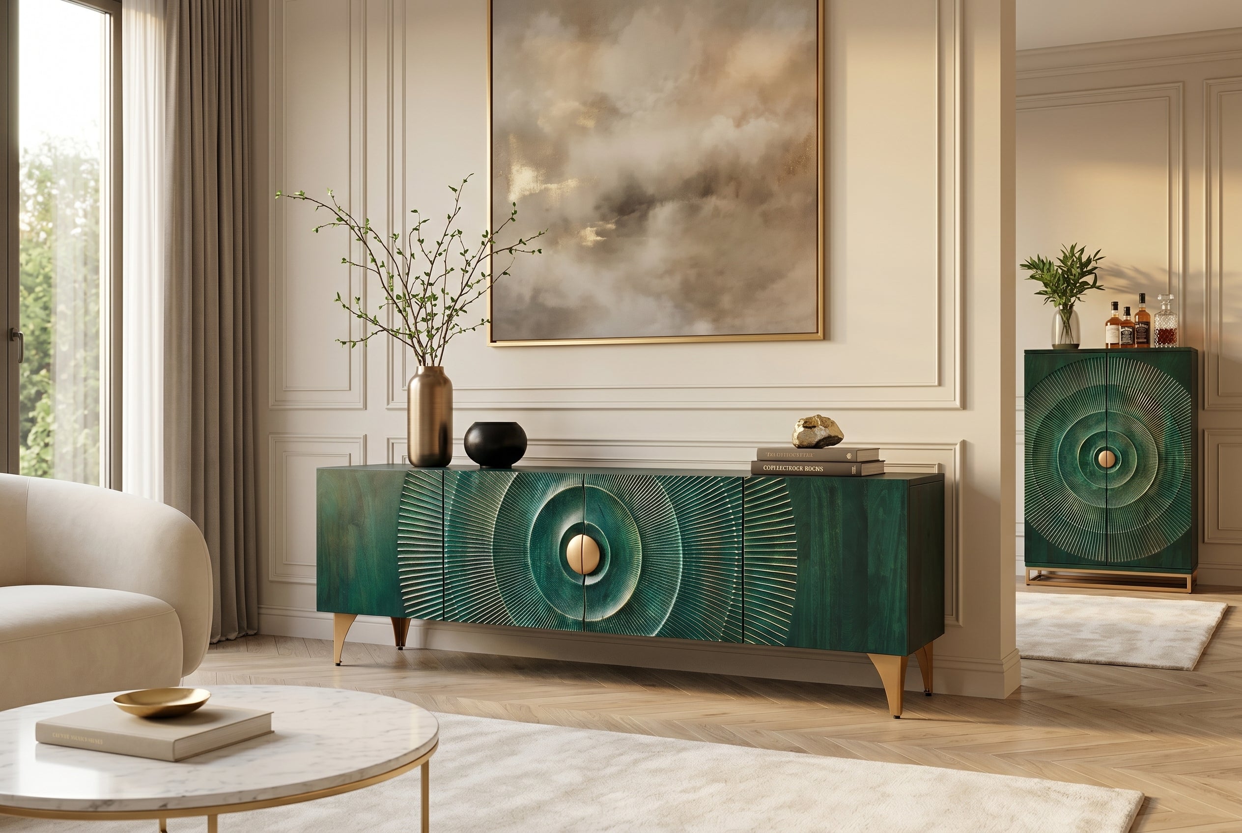 Invicta Comodă TV TV - 180cm | Mango, Auriu | 180x55x40 cm