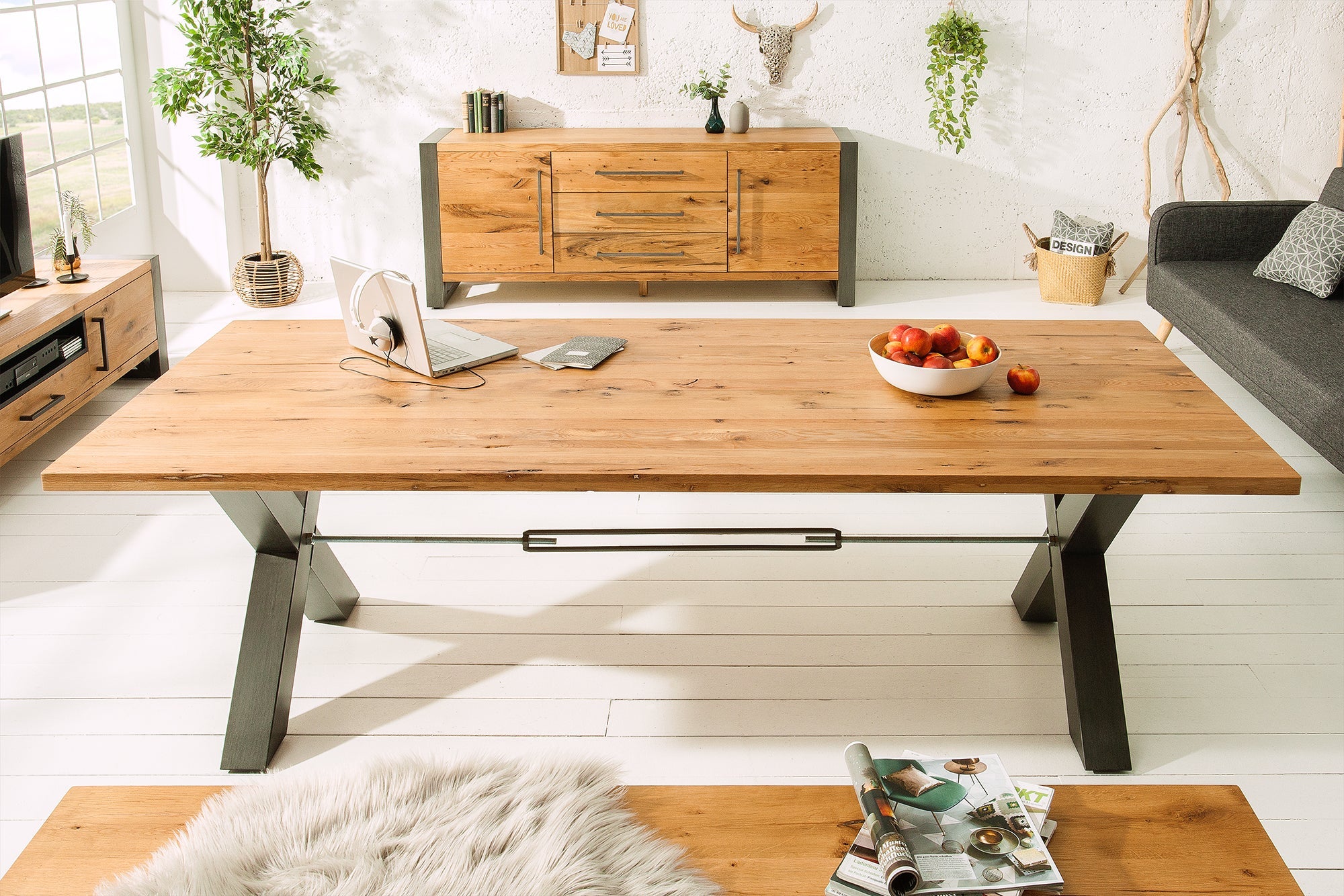 Invicta Masă dining THOR - 200cm | Stejar | 200x76x100 cm