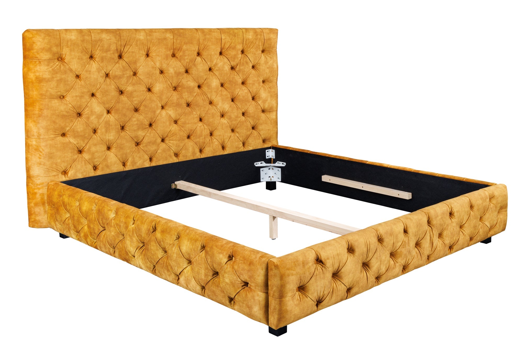 Invicta Pat PARIS CHESTERFIELD - 200cm | Catifea, Galben Muștar | 190x138x220 cm