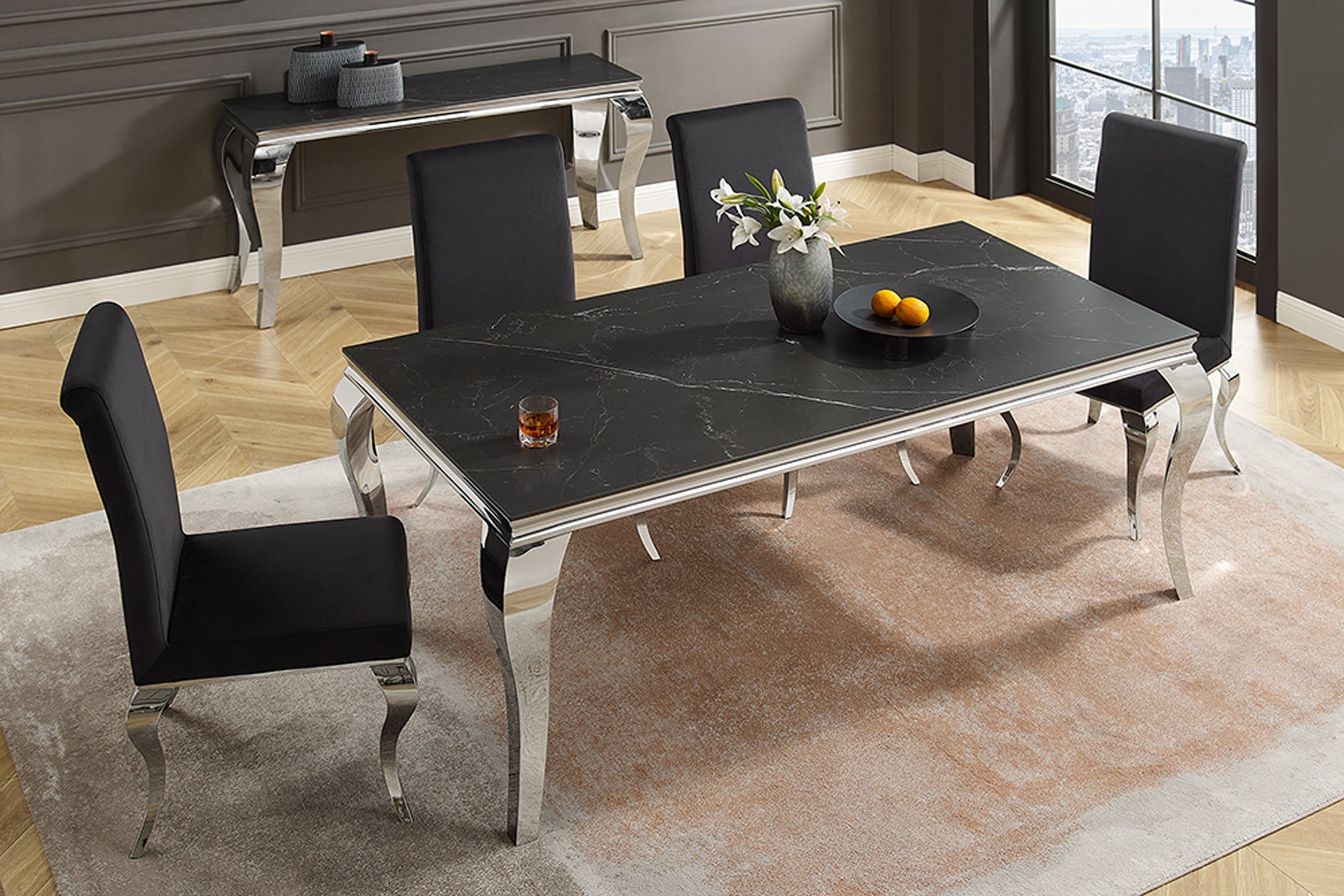 Invicta Masă dining MODERN BAROCK - 180cm | Roșu | 180x75x90 cm