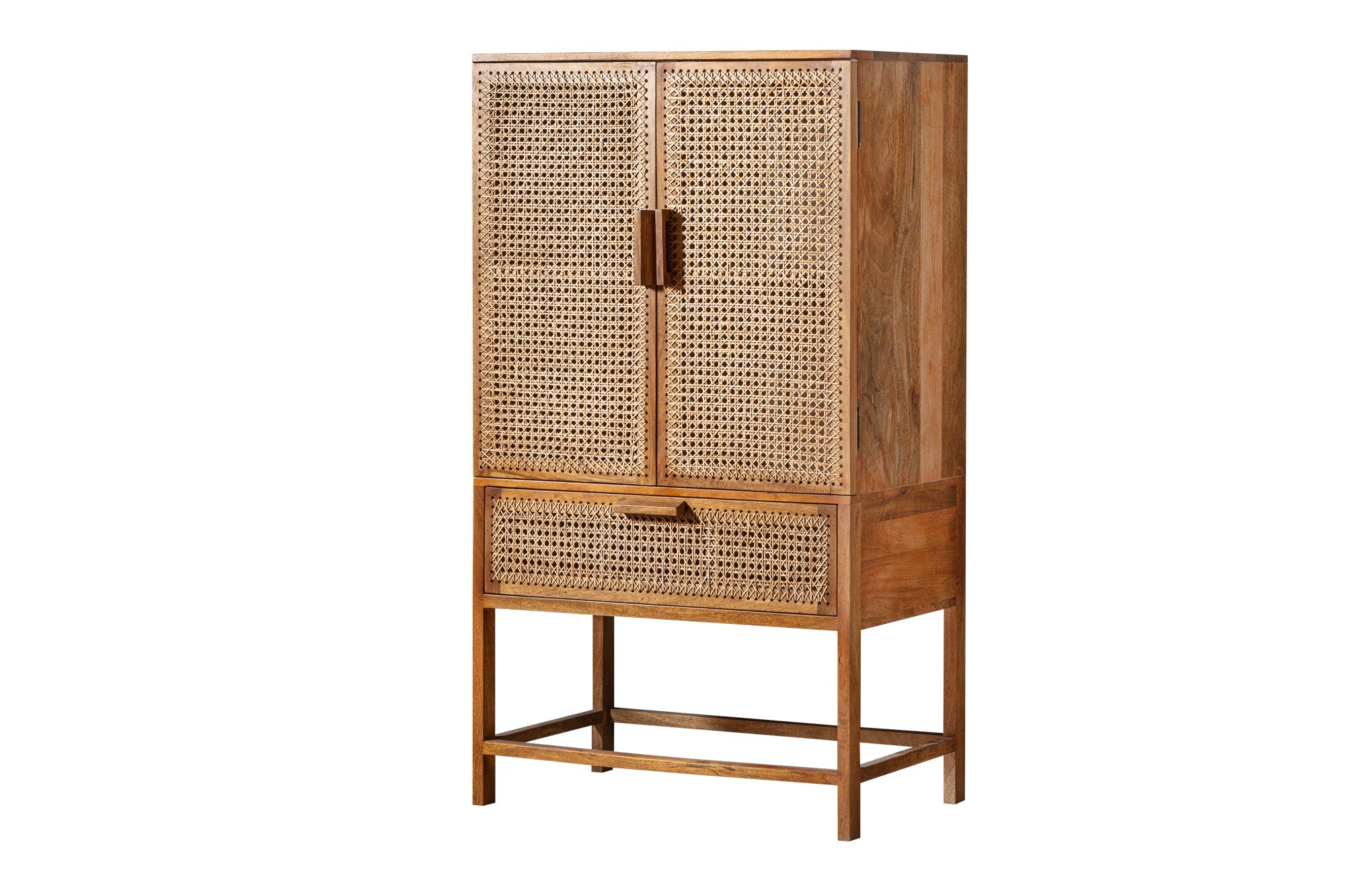 Invicta Vitrină înaltă BAMBOO LOUNGE - 140cm | Mango | 80x140x45 cm