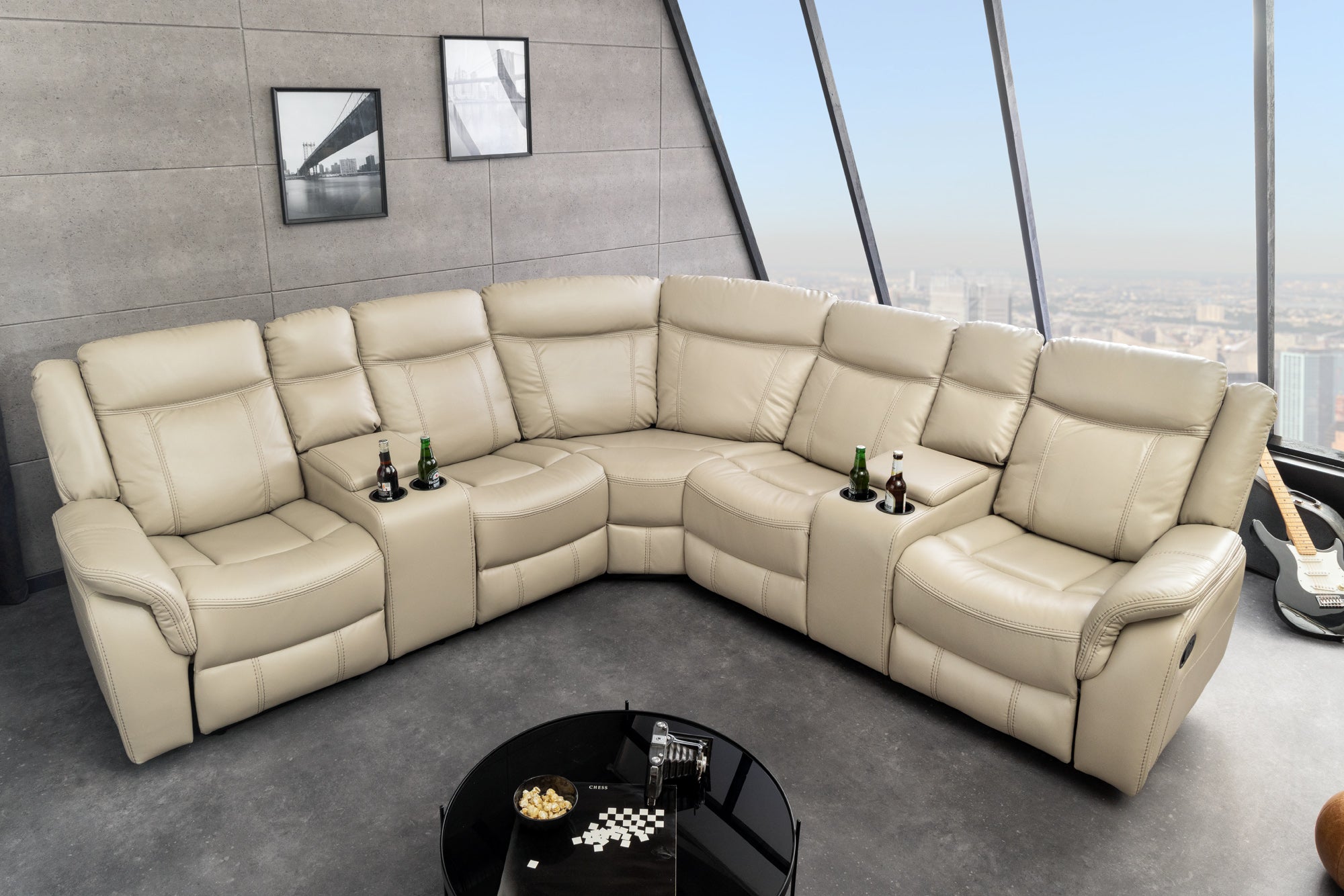 Invicta Fotoliu HOLLYWOD - 5 Locuri | Bej | 270x105x270 cm