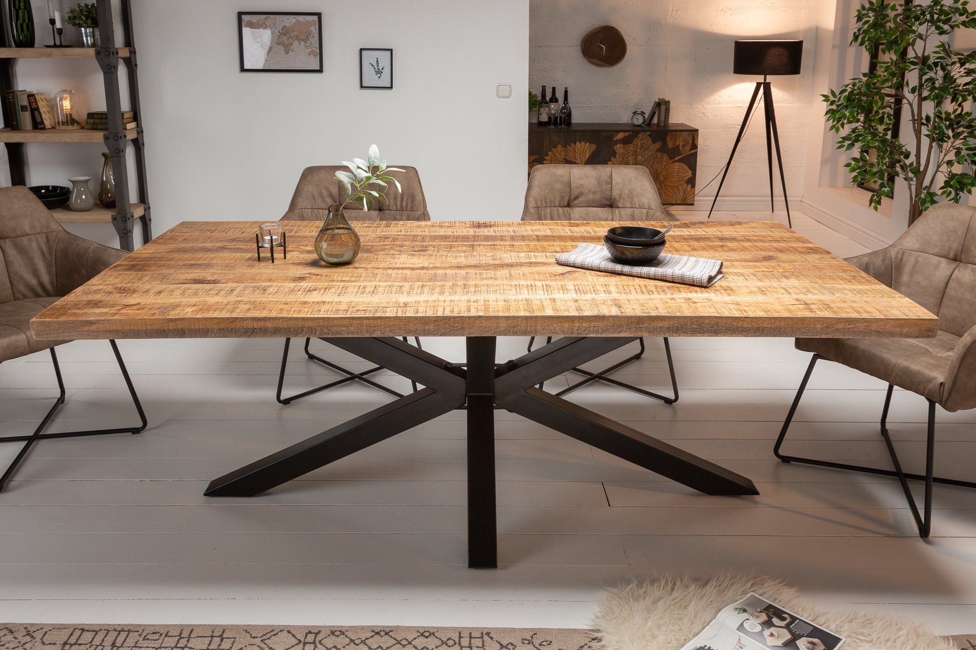 Invicta Masă dining GALAXIE - 200cm | Mango, Natural | 200x78x100 cm